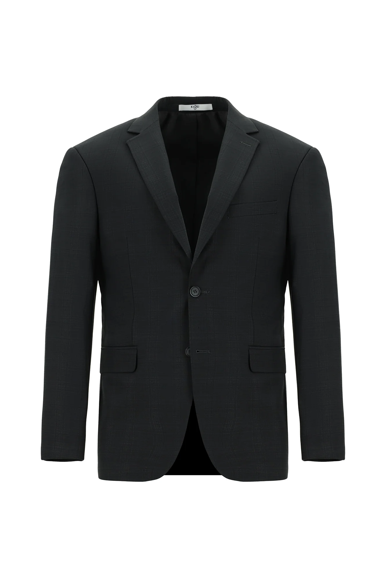 Koyu Füme 6 Drop Regular Fit Standart Kesim Yünlü Ekose Takım Elbise - Image 2