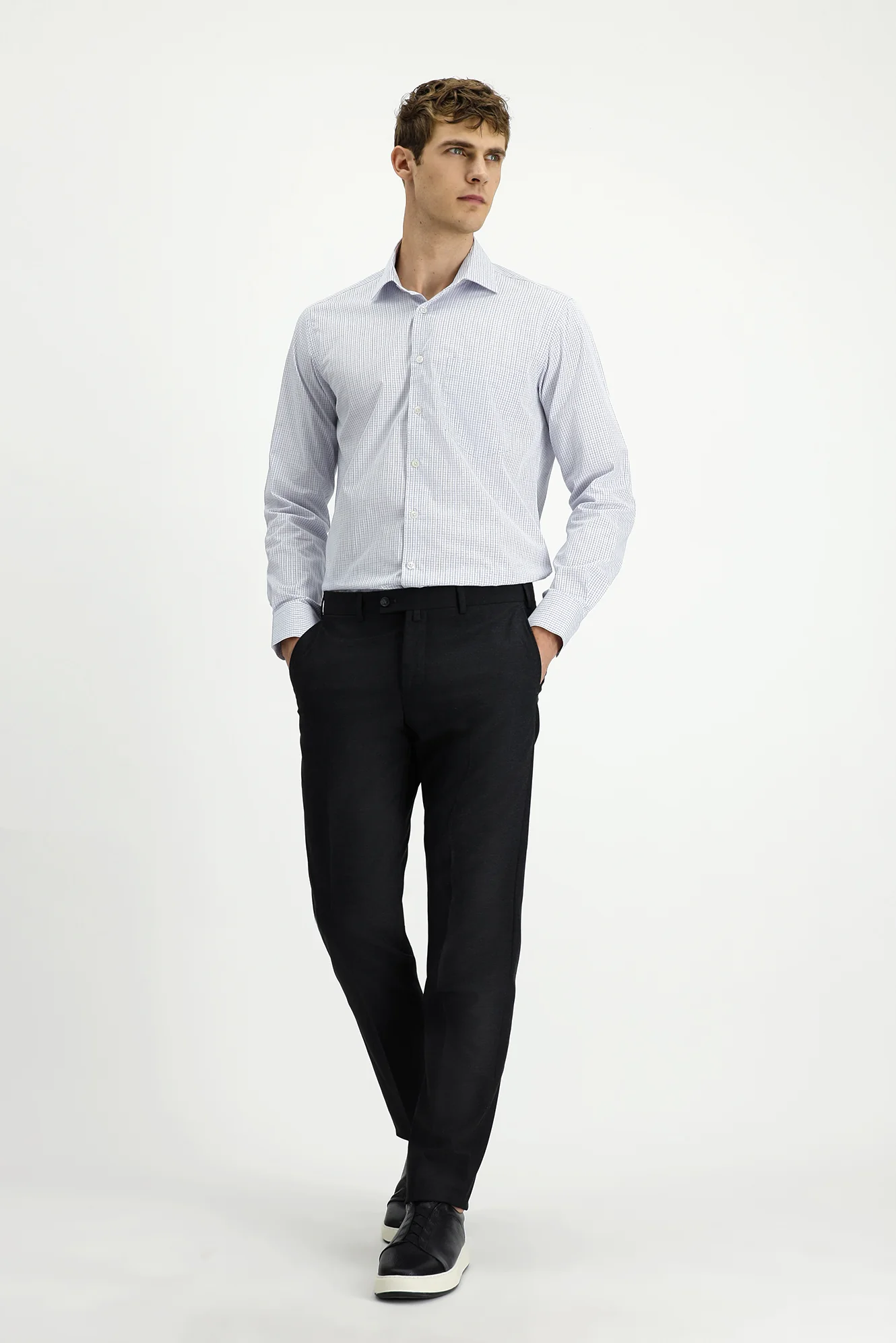 Koyu Füme 6 Drop Regular Fit Standart Kesim Yünlü Klasik Kumaş Pantolon - Image 3