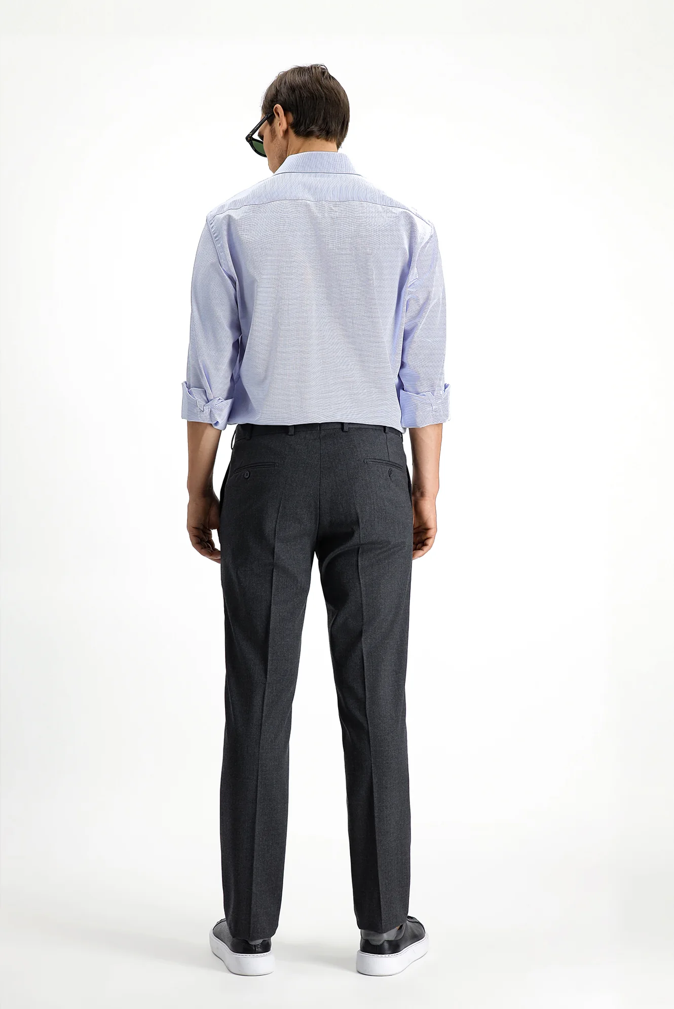 Koyu Füme 6 Drop Regular Fit Standart Kesim Yünlü Klasik Kumaş Pantolon - Image 5