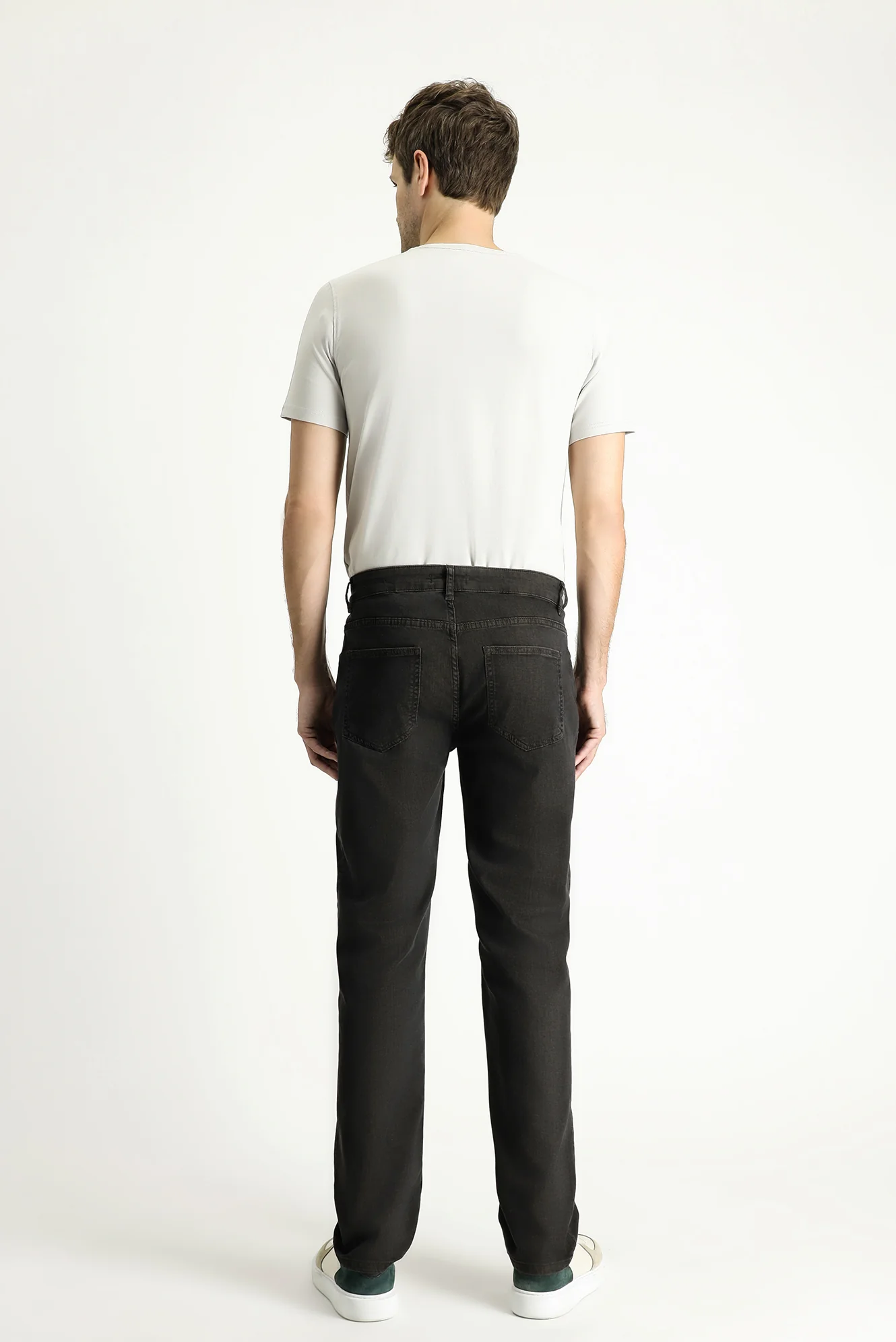 Koyu Füme Relaxed Fit Rahat Kesim Likralı Denim Look Pantolon - Image 4