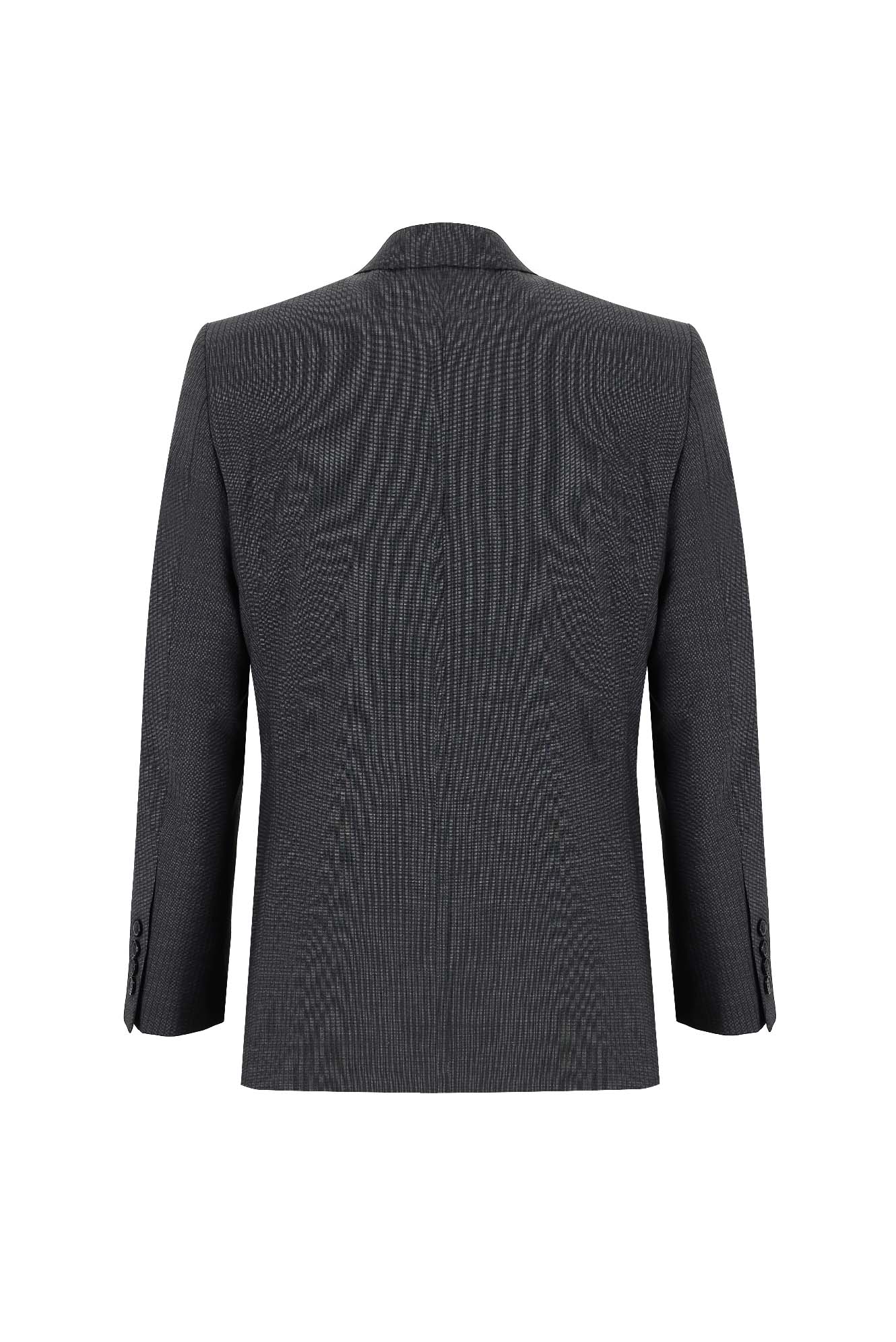 Koyu Füme 4 Drop Relaxed Fit Rahat Kesim Yünlü Çizgili Takım Elbise - Image 3