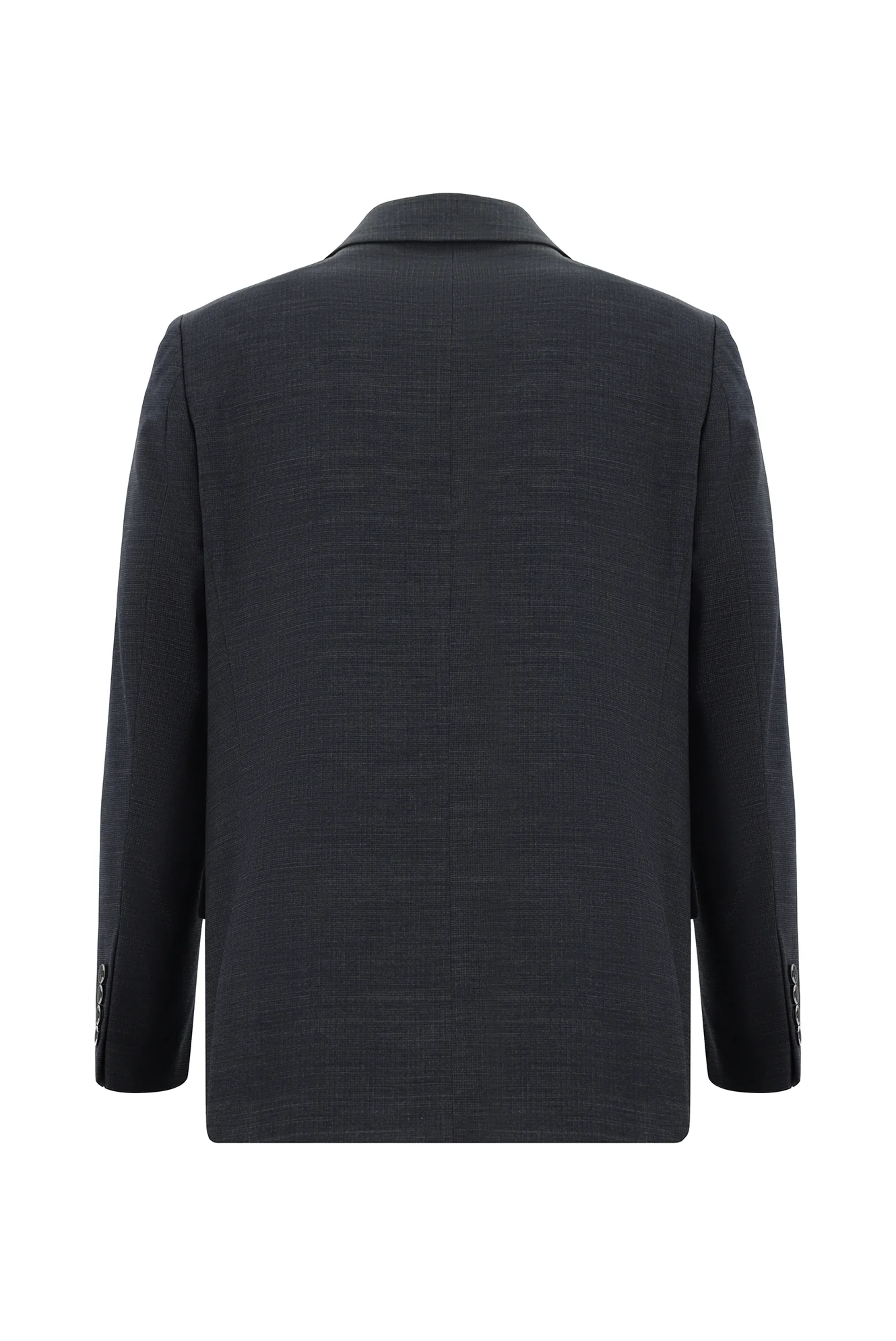 Koyu Füme 4 Drop Relaxed Fit Rahat Kesim Yünlü Desenli Takım Elbise - Image 3