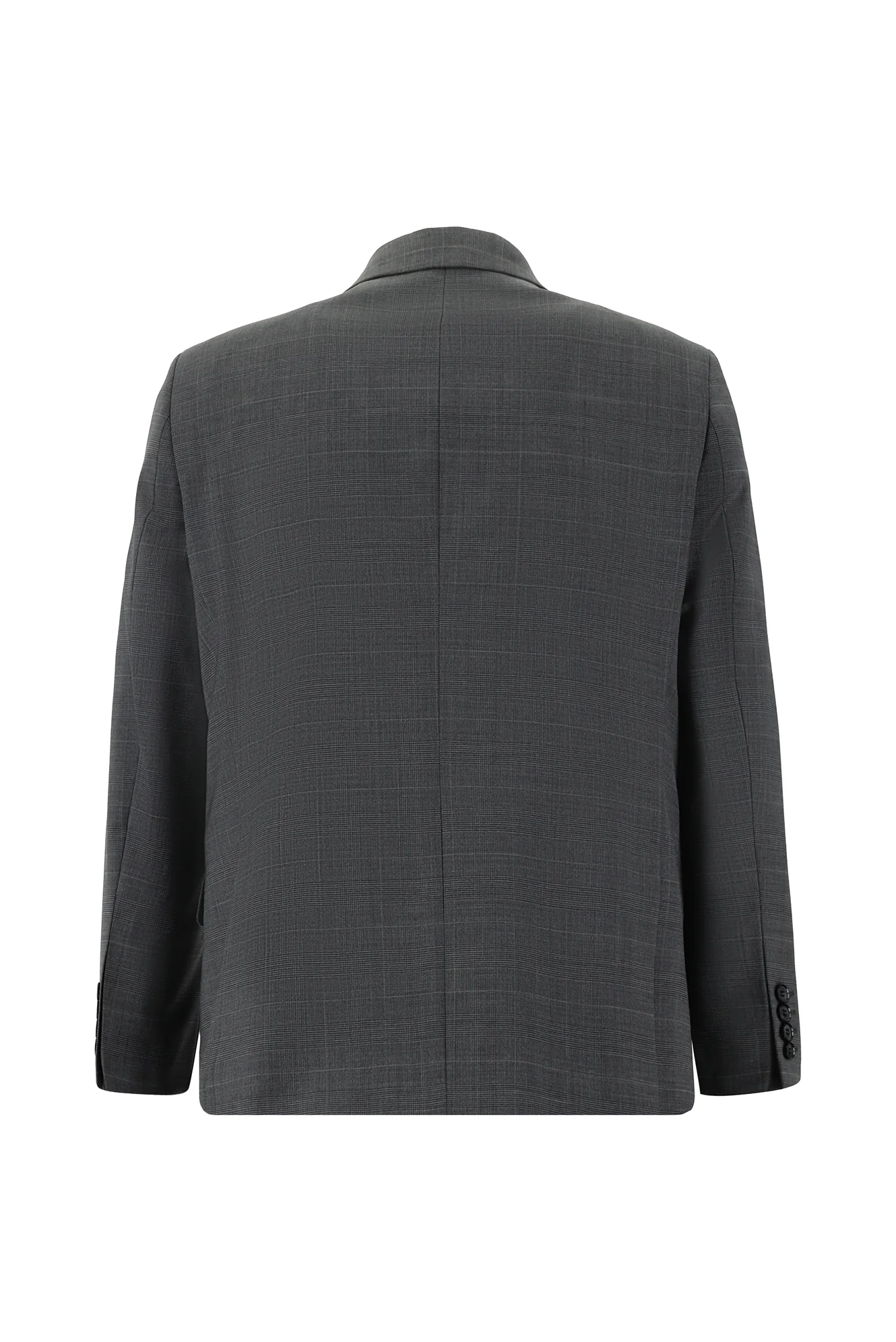 Koyu Füme 4 Drop Relaxed Fit Rahat Kesim Yünlü Ekose Takım Elbise - Image 3