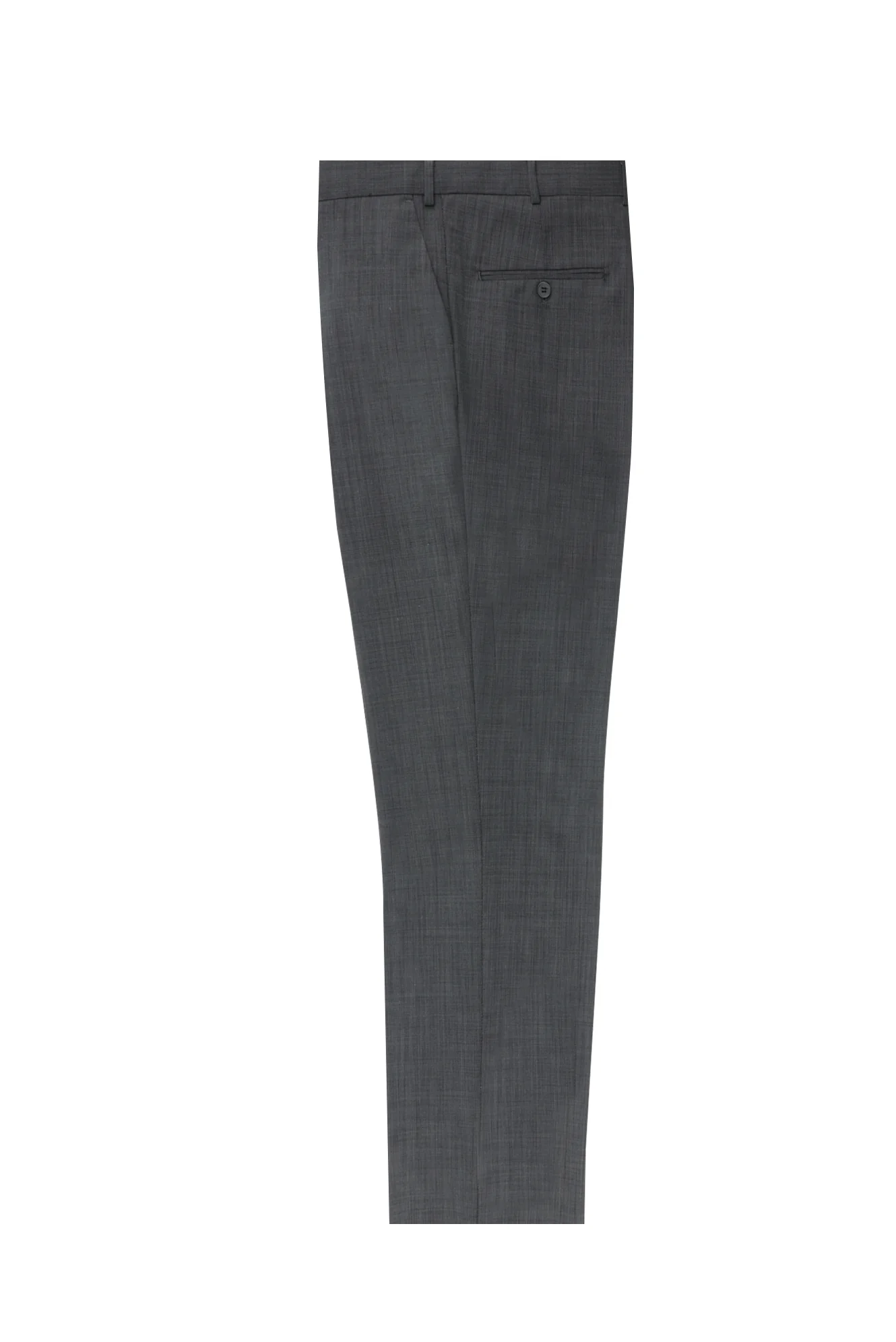 Koyu Füme 4 Drop Relaxed Fit Rahat Kesim Yünlü Klasik Kumaş Pantolon