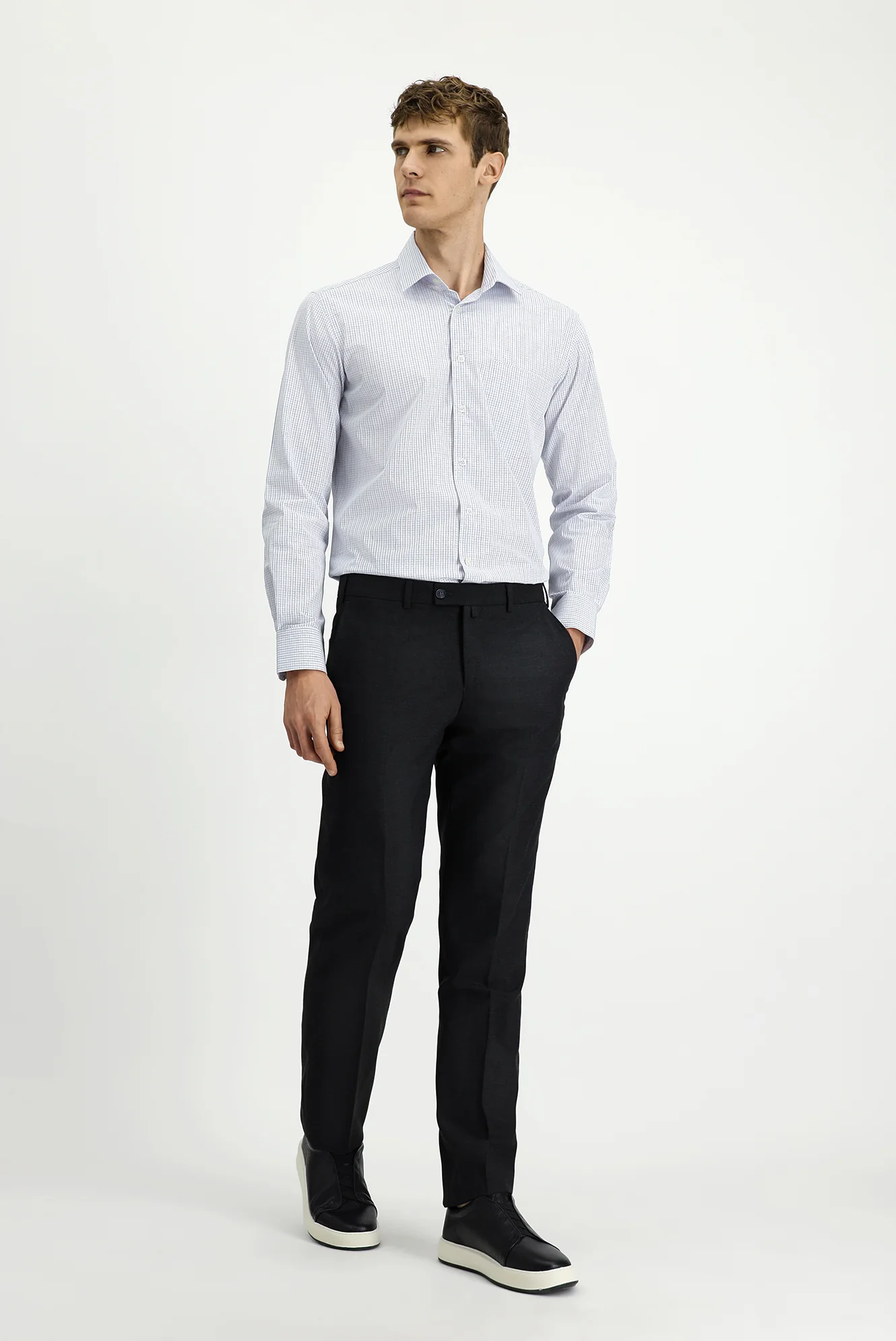 Koyu Füme 4 Drop Relaxed Fit Rahat Kesim Yünlü Klasik Kumaş Pantolon - Image 2