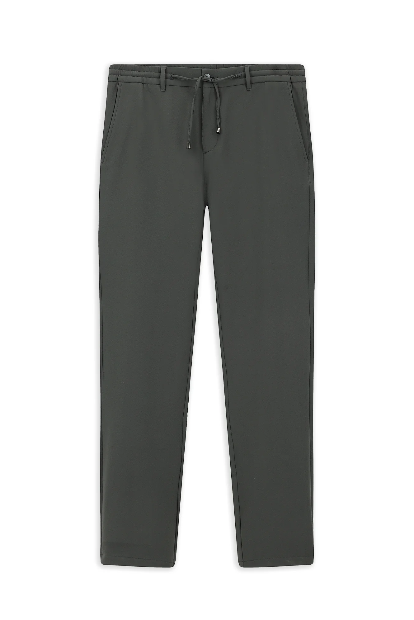 Koyu Füme Techno-Line Slim Fit Dar Kesim Beli Lastikli İpli Likralı Çantalı Jogger Pantolon