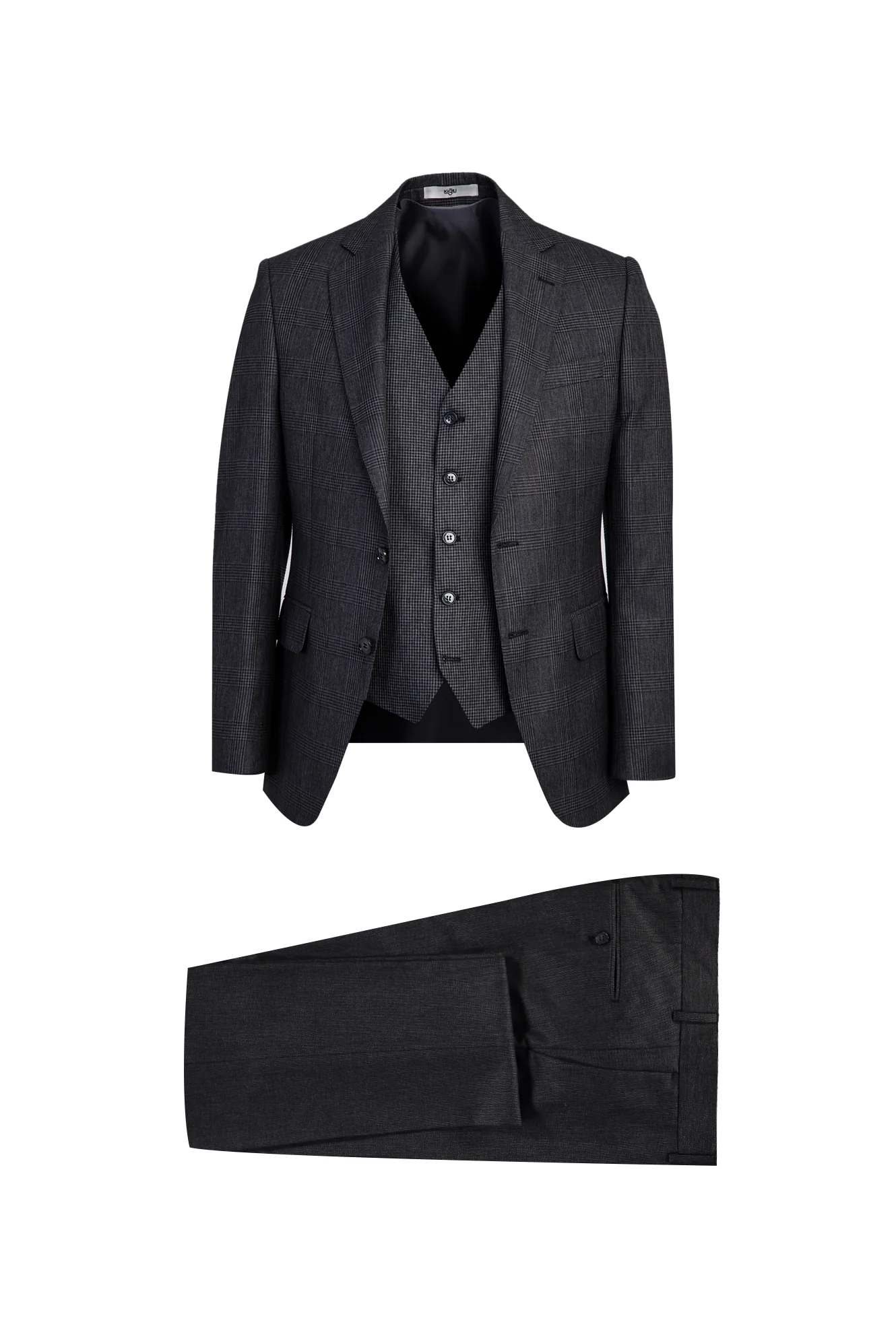 Koyu Füme 7 Drop Slim Fit Dar Kesim Antibakteriyel Kombinli Takım Elbise
