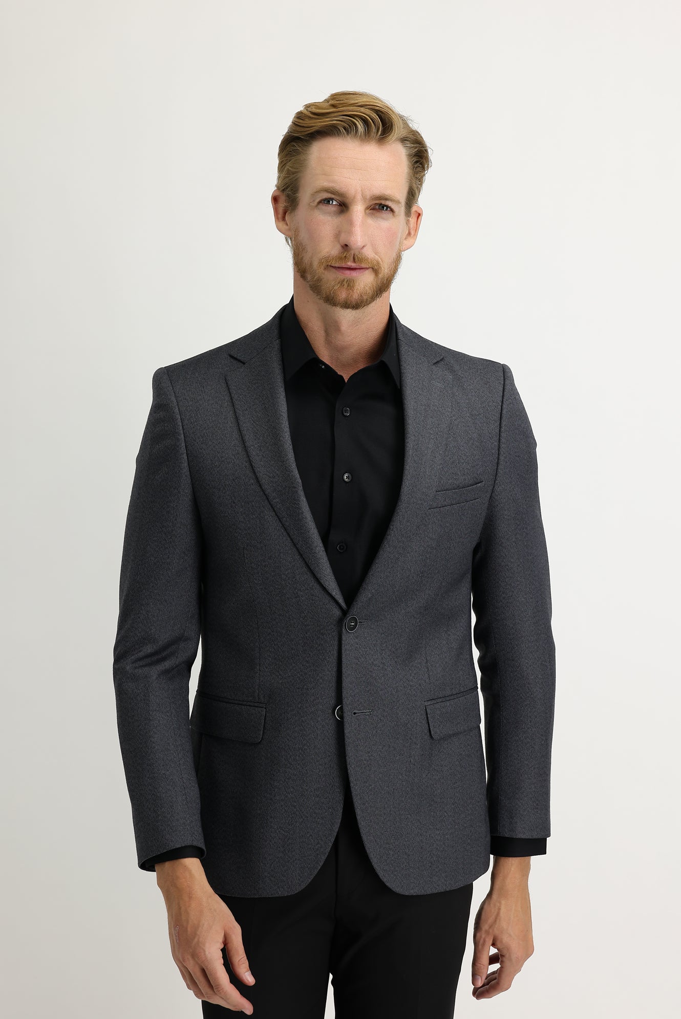 Koyu Füme 7 Drop Slim Fit Dar Kesim Balık Sırtı Ceket - Image 2