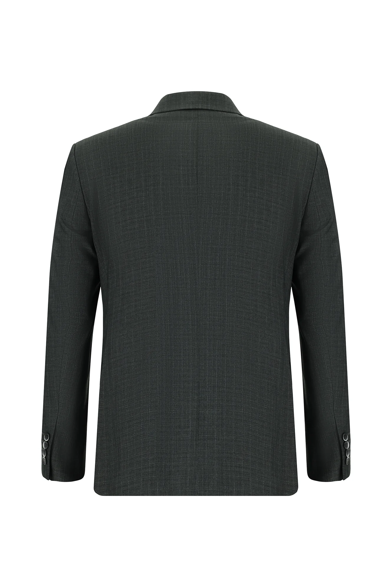 Koyu Füme 7 Drop Slim Fit Dar Kesim Çizgili Kruvaze Takım Elbise - Image 3