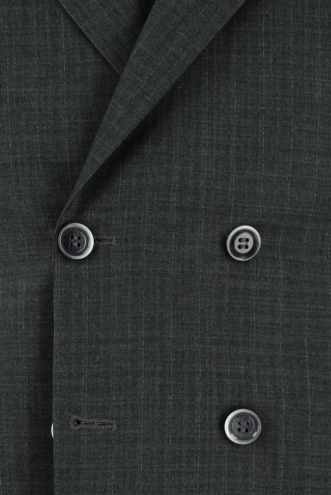 Koyu Füme 7 Drop Slim Fit Dar Kesim Çizgili Kruvaze Takım Elbise - Image 4