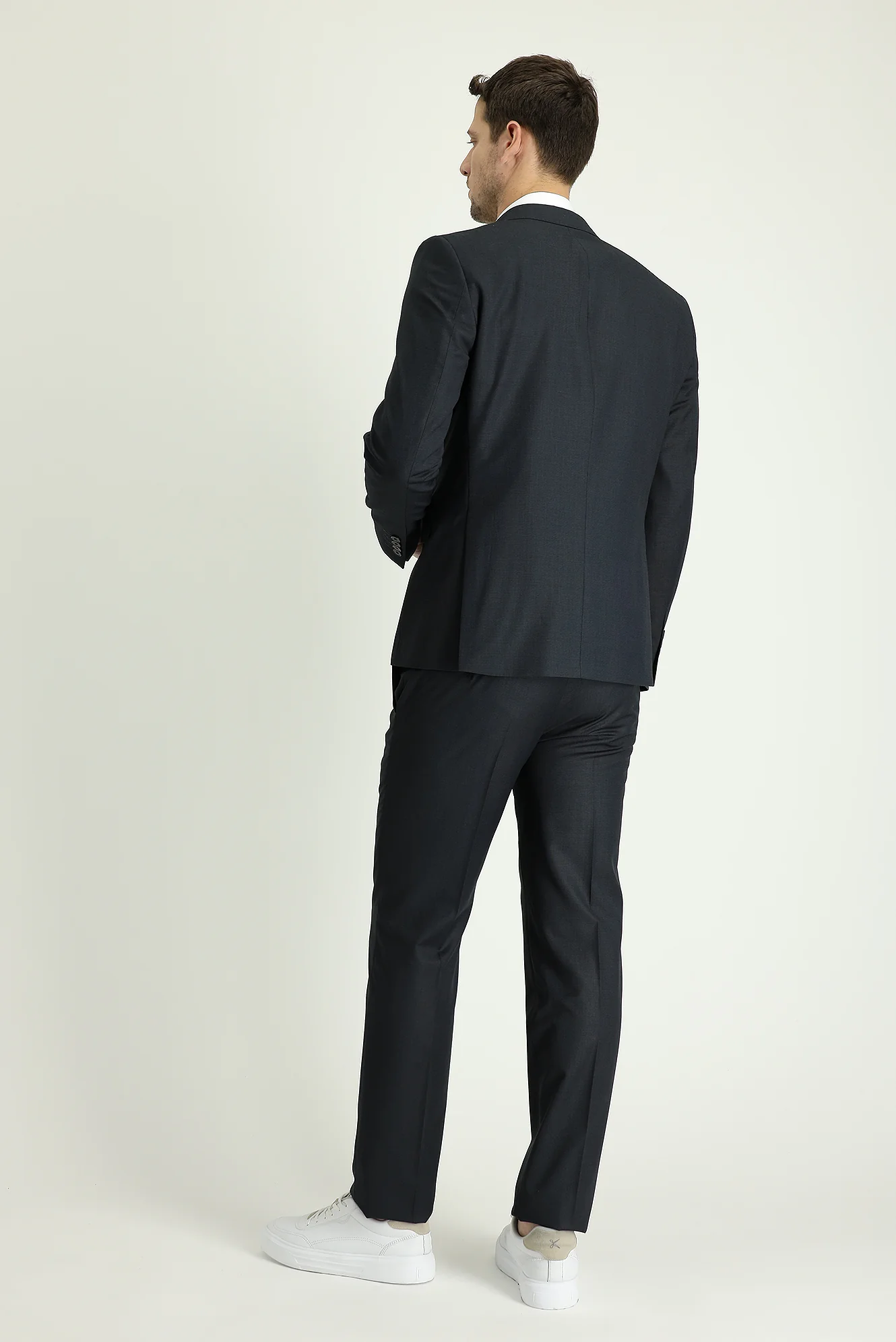 Koyu Füme 7 Drop Slim Fit Dar Kesim Desenli Takım Elbise - Image 3