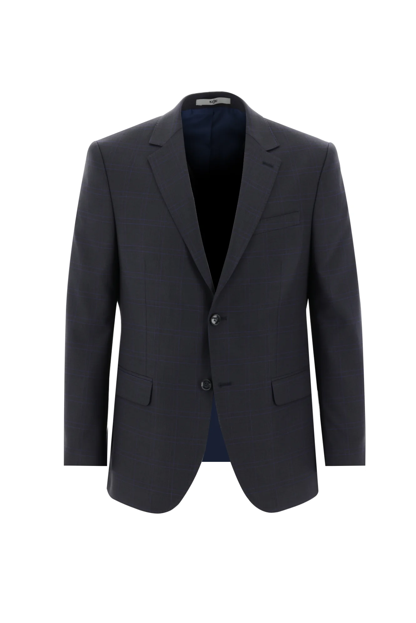 Koyu Füme 7 Drop Slim Fit Dar Kesim Ekose Takım Elbise - Image 2