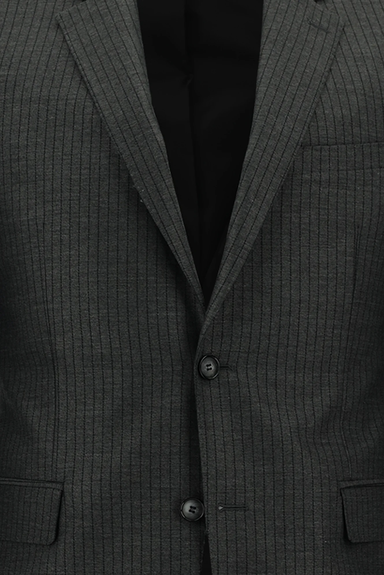 Koyu Füme 7 Drop Slim Fit Dar Kesim Çizgili Takım Elbise - Image 4