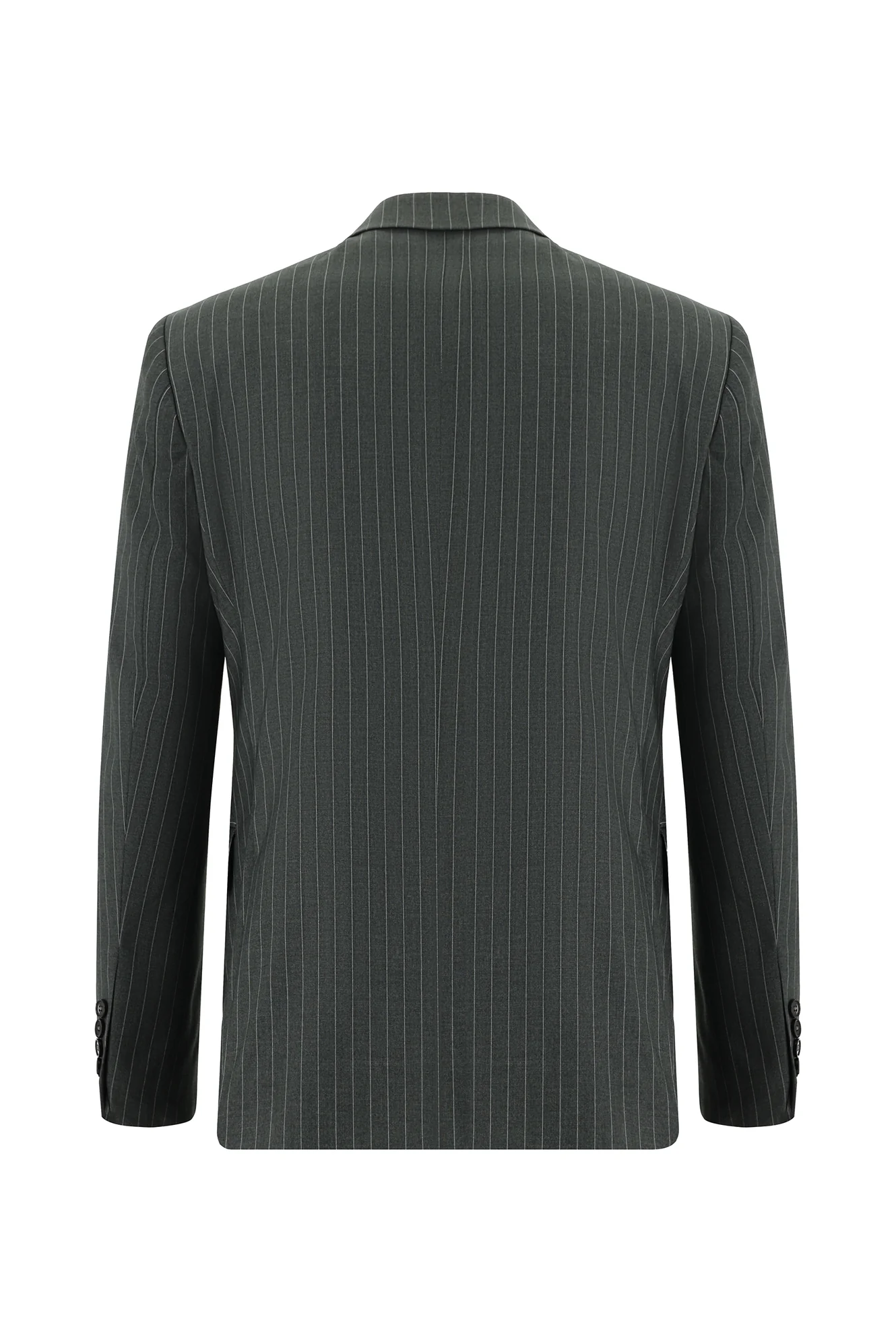 Koyu Füme 7 Drop Slim Fit Dar Kesim Çizgili Takım Elbise - Image 3