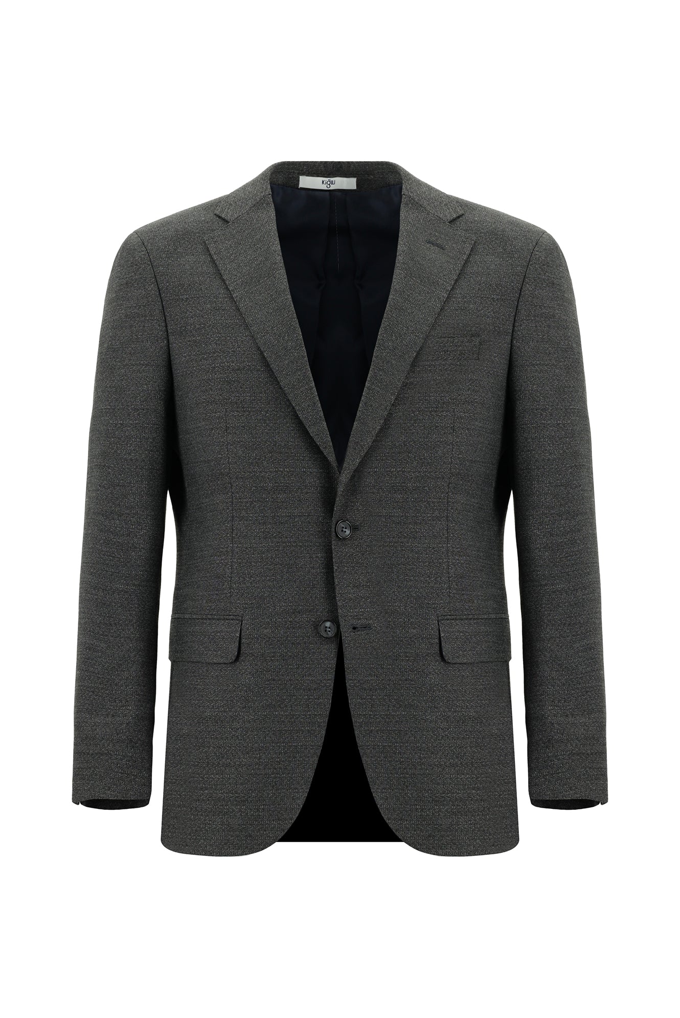 Koyu Füme 7 Drop Slim Fit Dar Kesim Desenli Takım Elbise - Image 2