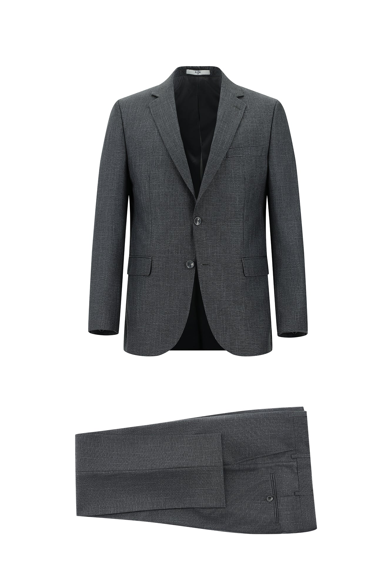 Koyu Füme 7 Drop Slim Fit Dar Kesim Desenli Takım Elbise