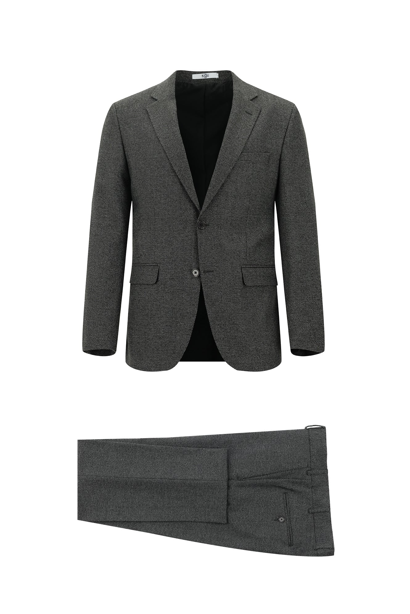 Koyu Füme 7 Drop Slim Fit Dar Kesim Desenli Takım Elbise