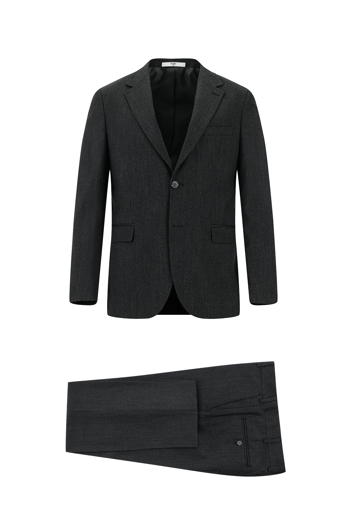 Koyu Füme 7 Drop Slim Fit Dar Kesim Desenli Takım Elbise