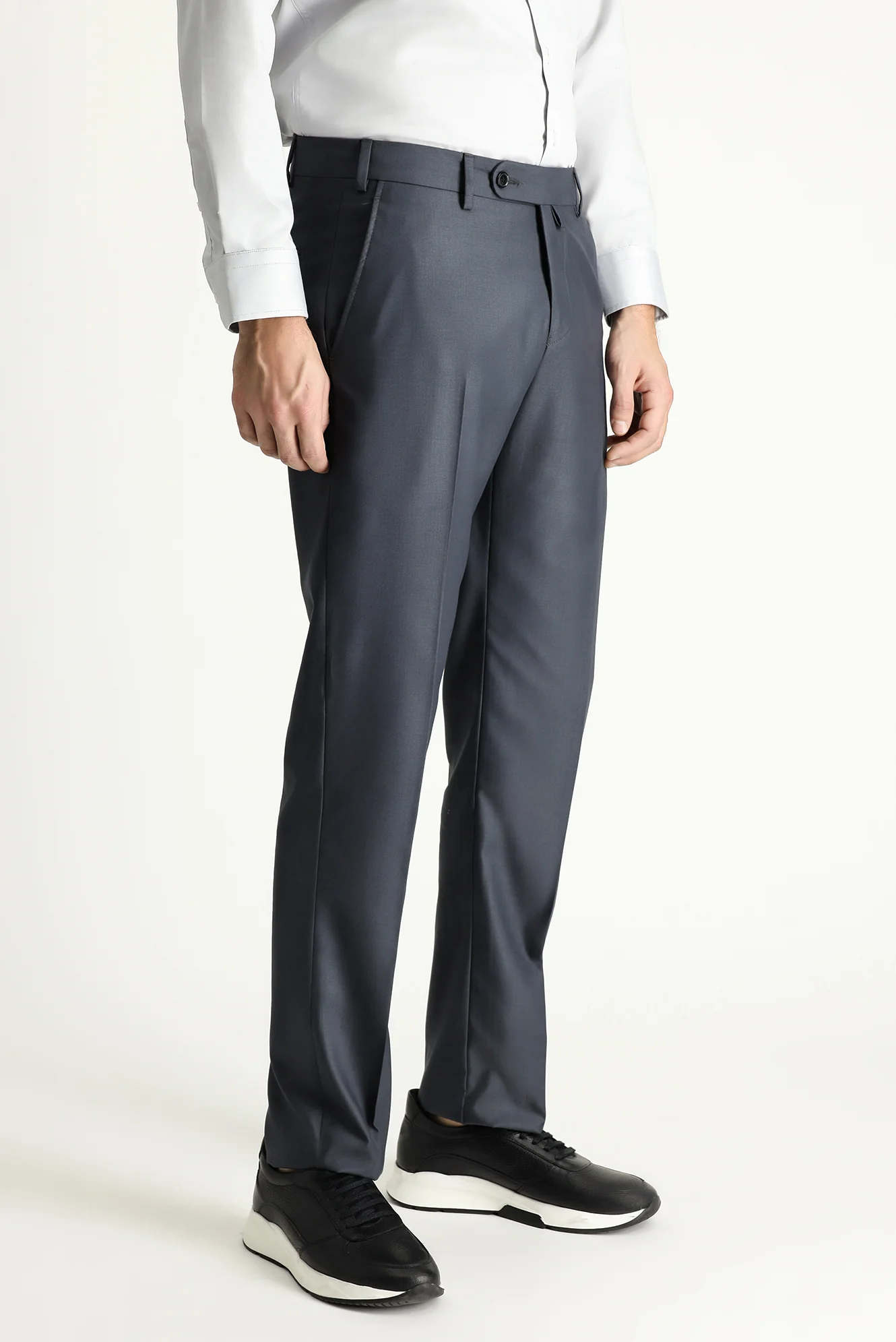 Koyu Füme 7 Drop Slim Fit Dar Kesim Klasik Kumaş Pantolon - Image 2