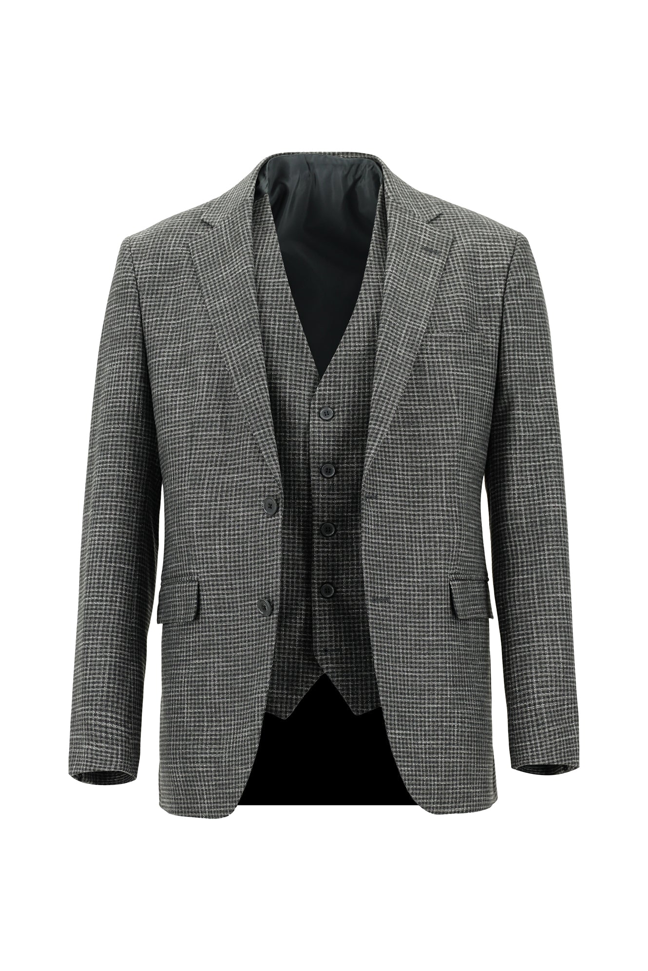 Koyu Füme 7 Drop Slim Fit Dar Kesim Kombinli Yelekli Takım Elbise - Image 2