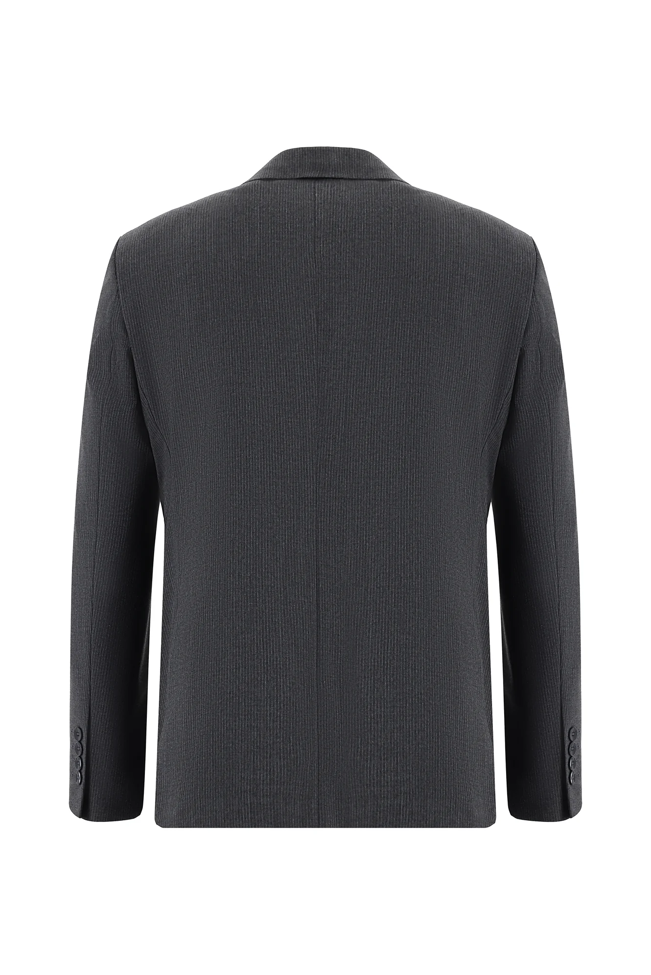 Koyu Füme 7 Drop Slim Fit Dar Kesim Kruvaze Çizgili Takım Elbise - Image 3