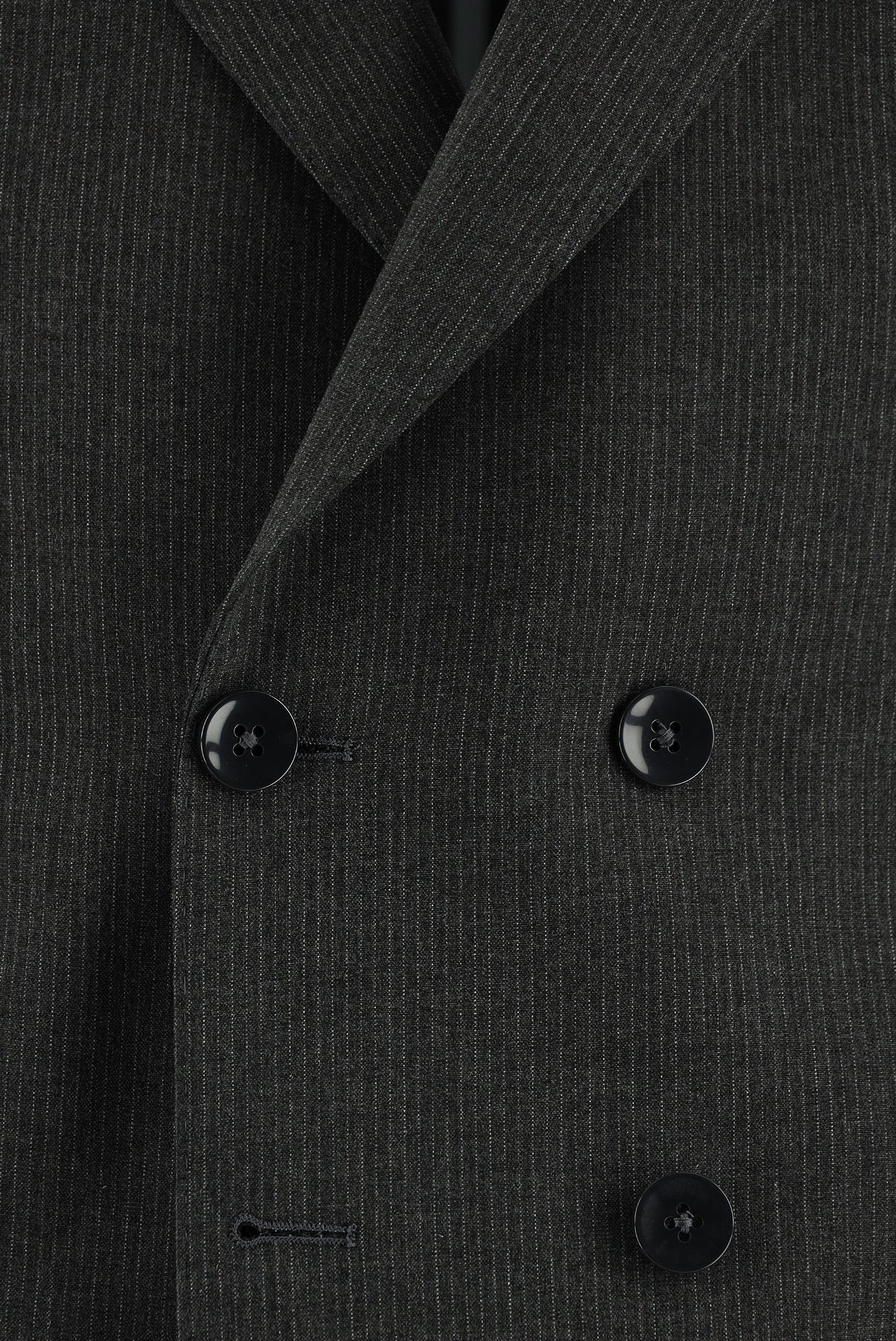 Koyu Füme 7 Drop Slim Fit Dar Kesim Kruvaze Çizgili Takım Elbise - Image 4