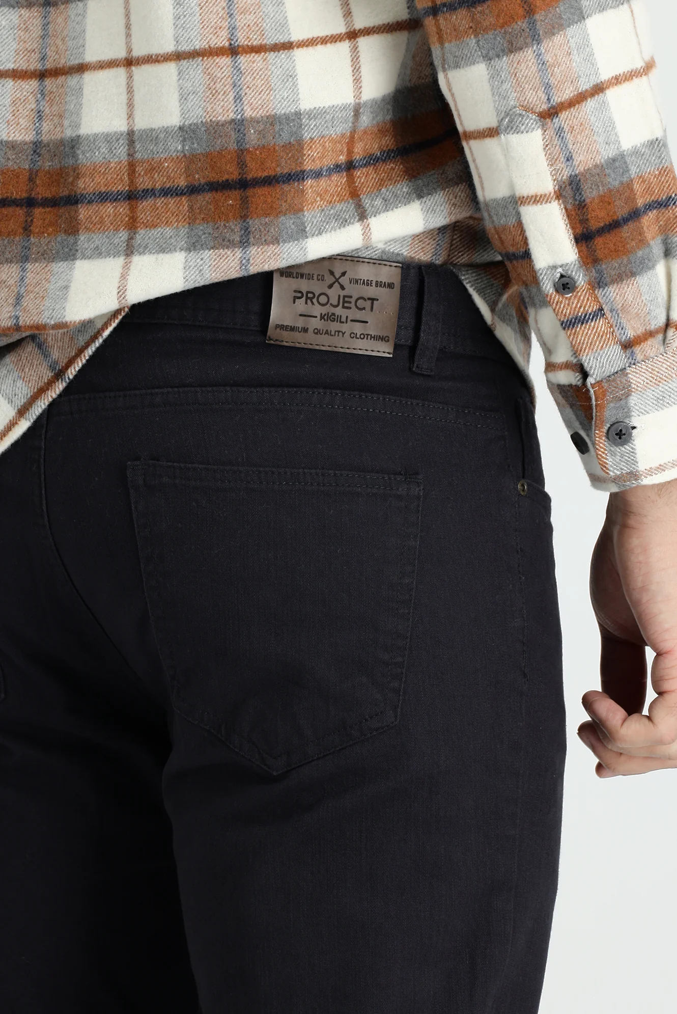 Koyu Füme Slim Fit Dar Kesim Likralı Kanvas / Chino Pantolon - Image 4