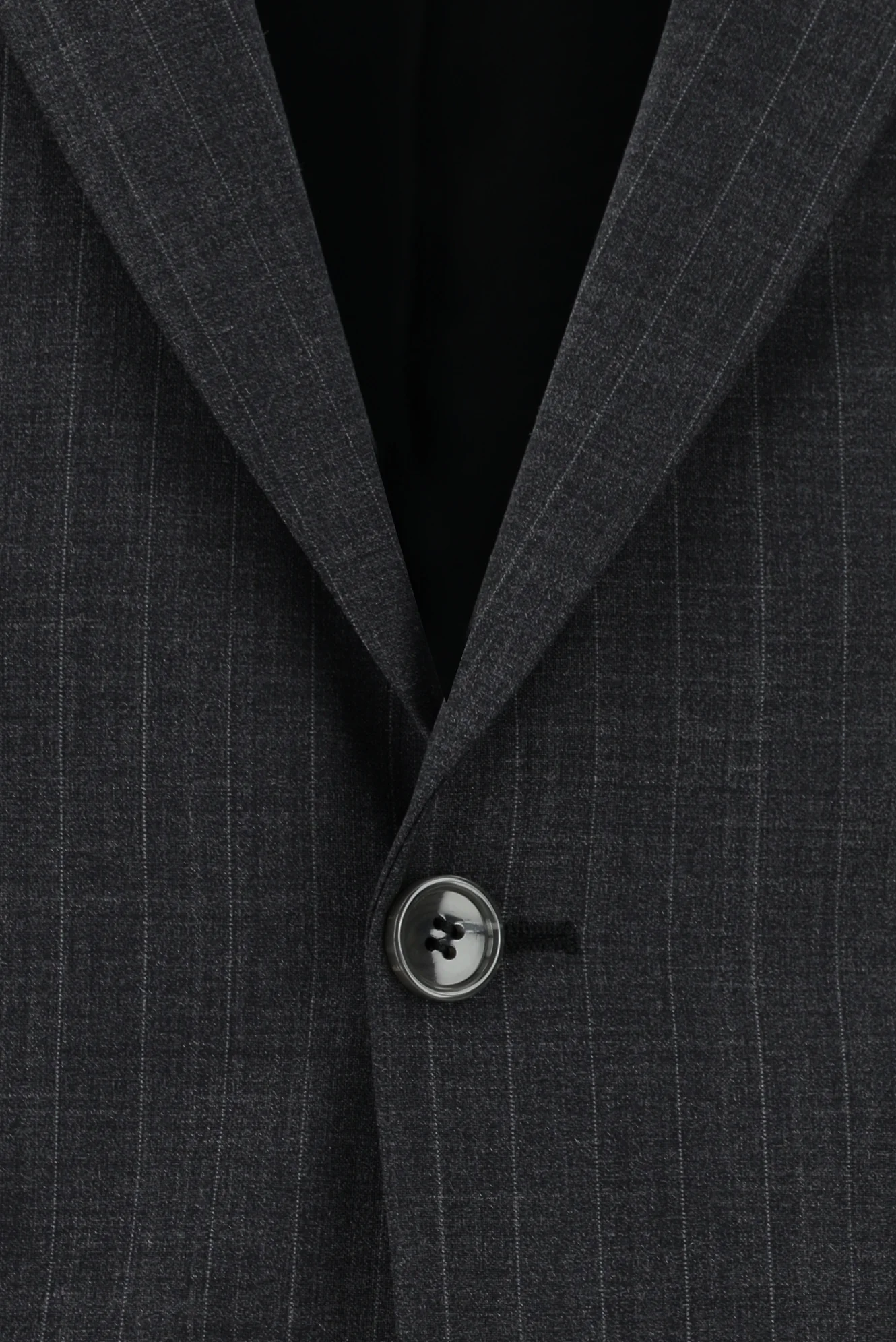 Koyu Füme 7 Drop Slim Fit Dar Kesim Yünlü Çizgili Takım Elbise - Image 4