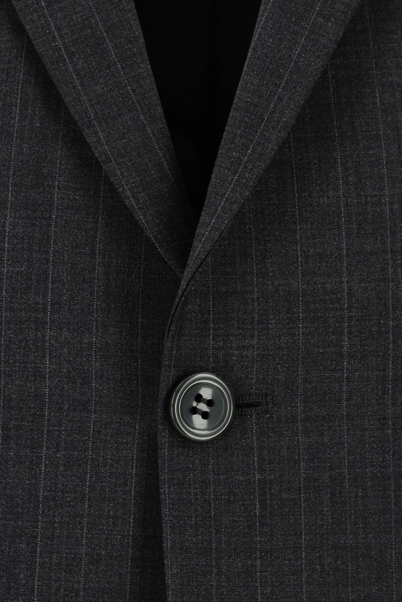 Koyu Füme 7 Drop Slim Fit Dar Kesim Yünlü Çizgili Takım Elbise - Image 4