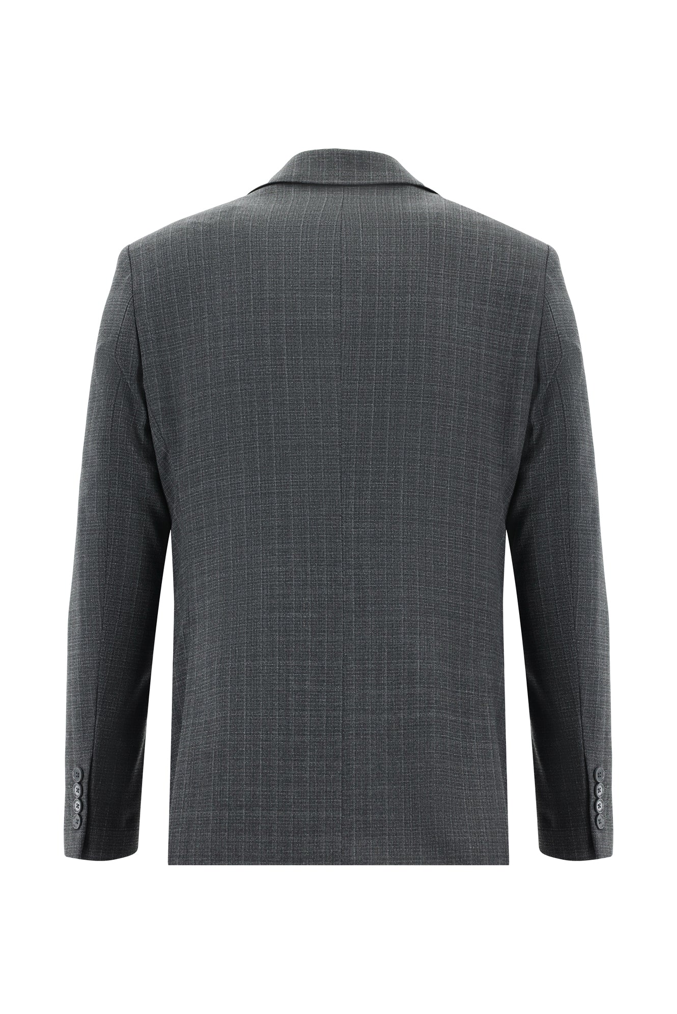 Koyu Füme 7 Drop Slim Fit Dar Kesim Yünlü Ekose Takım Elbise - Image 3