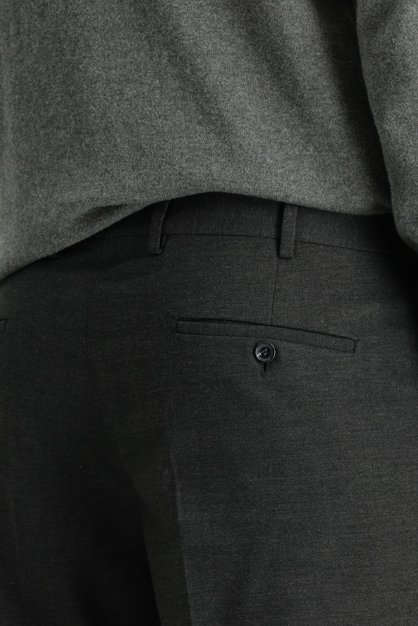Koyu Füme 7 Drop Slim Fit Dar Kesim Yünlü Klasik Kumaş Pantolon - Image 5