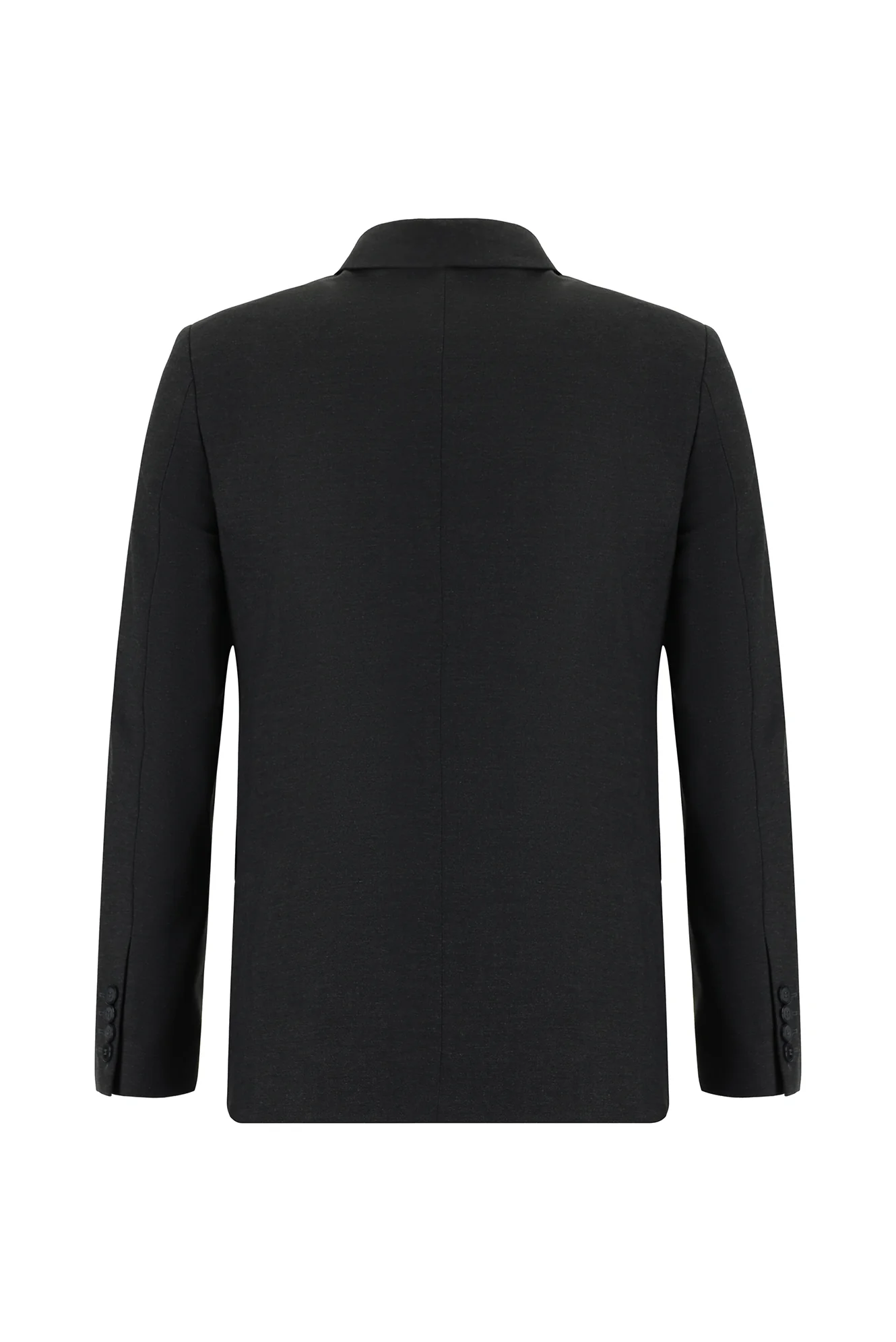 Koyu Füme 7 Drop Slim Fit Dar Kesim Yünlü Kruvaze Takım Elbise - Image 3