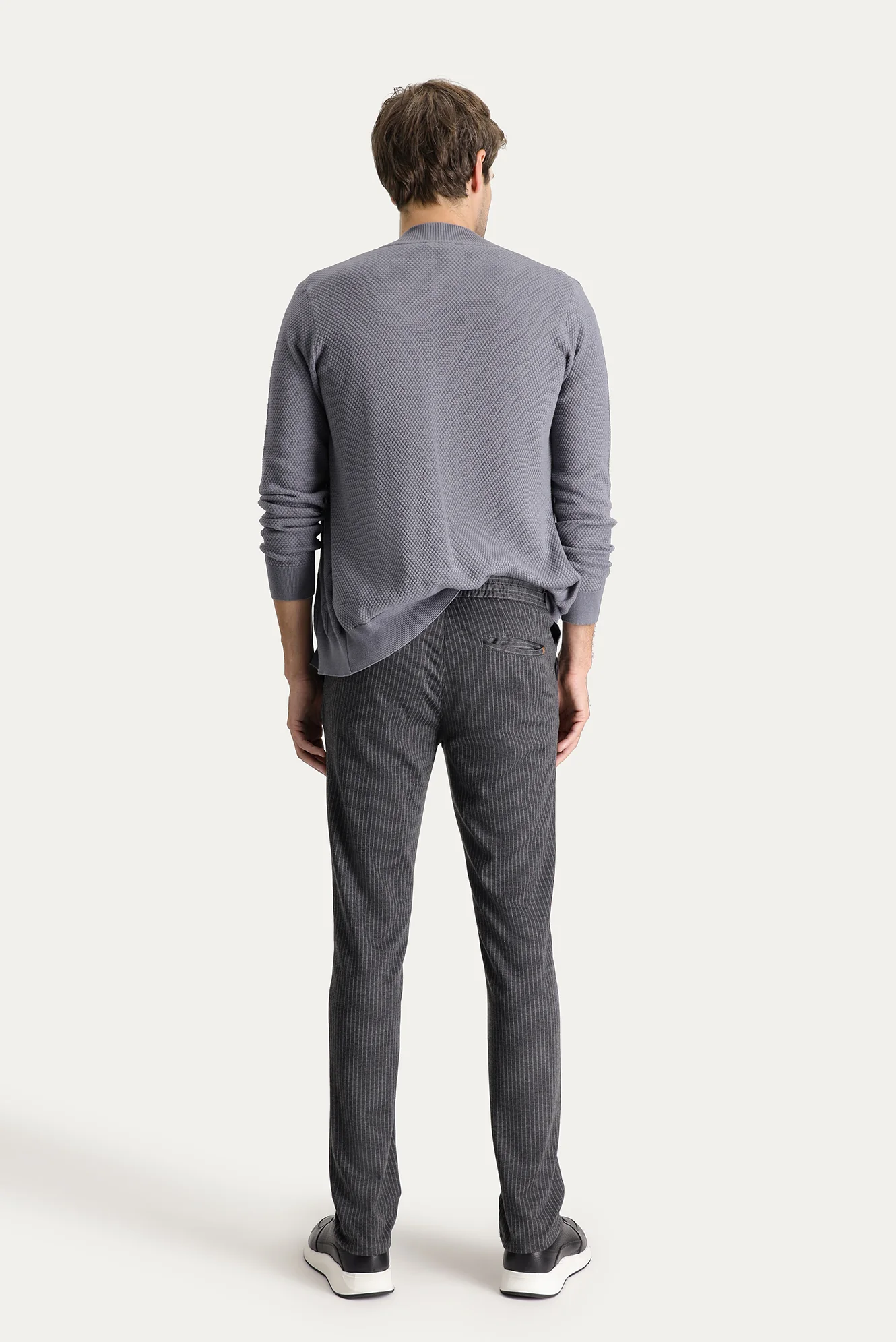 Koyu Füme Regular Fit Standart Kesim Slımfıt Beli Bağcıklı Pantolon - Image 3
