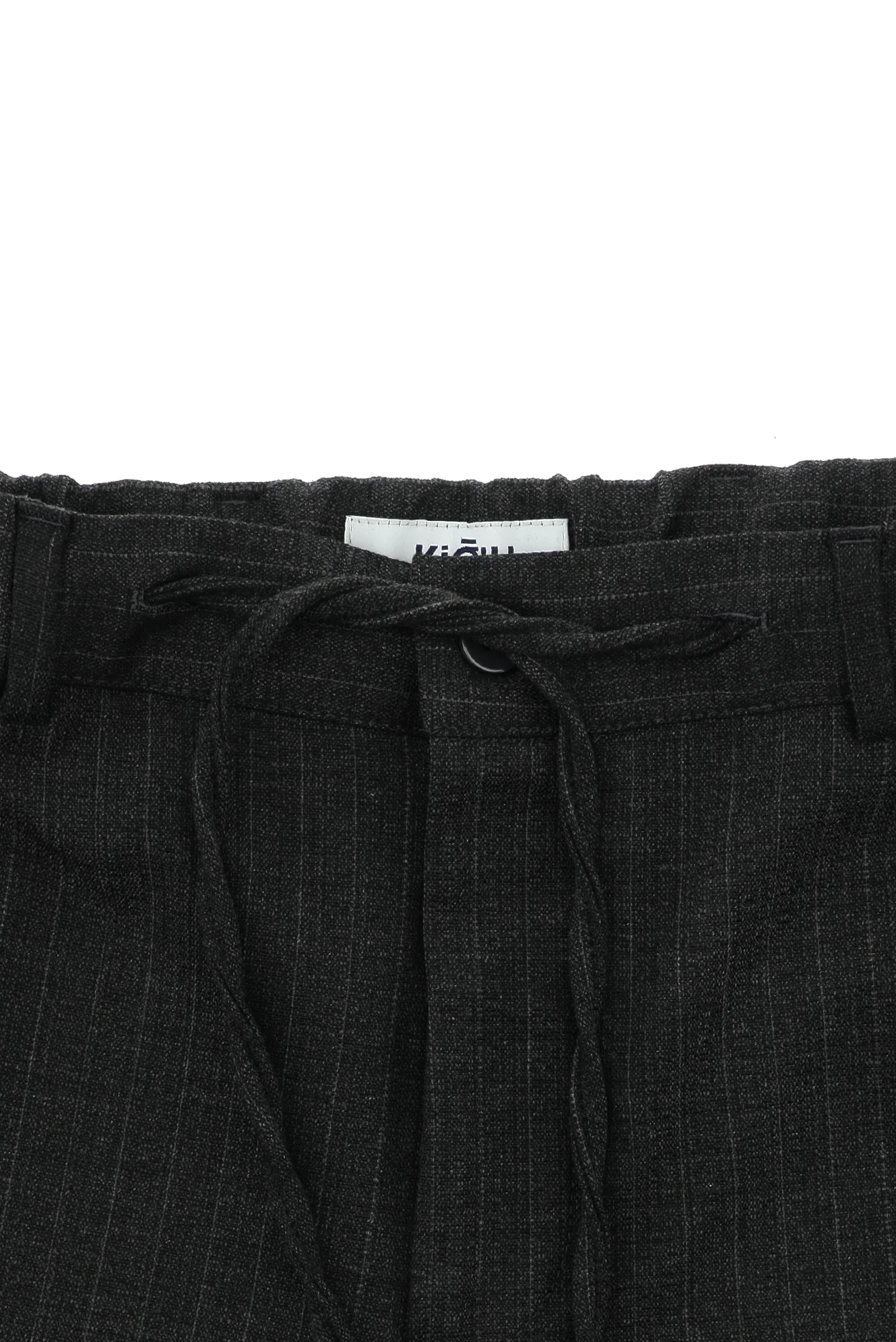 Koyu Füme 7 Drop Super Slim Fit Eksra Dar Kesim Çizgili Beli Lastikli İpli Kruvaze Takım Elbise - Image 5