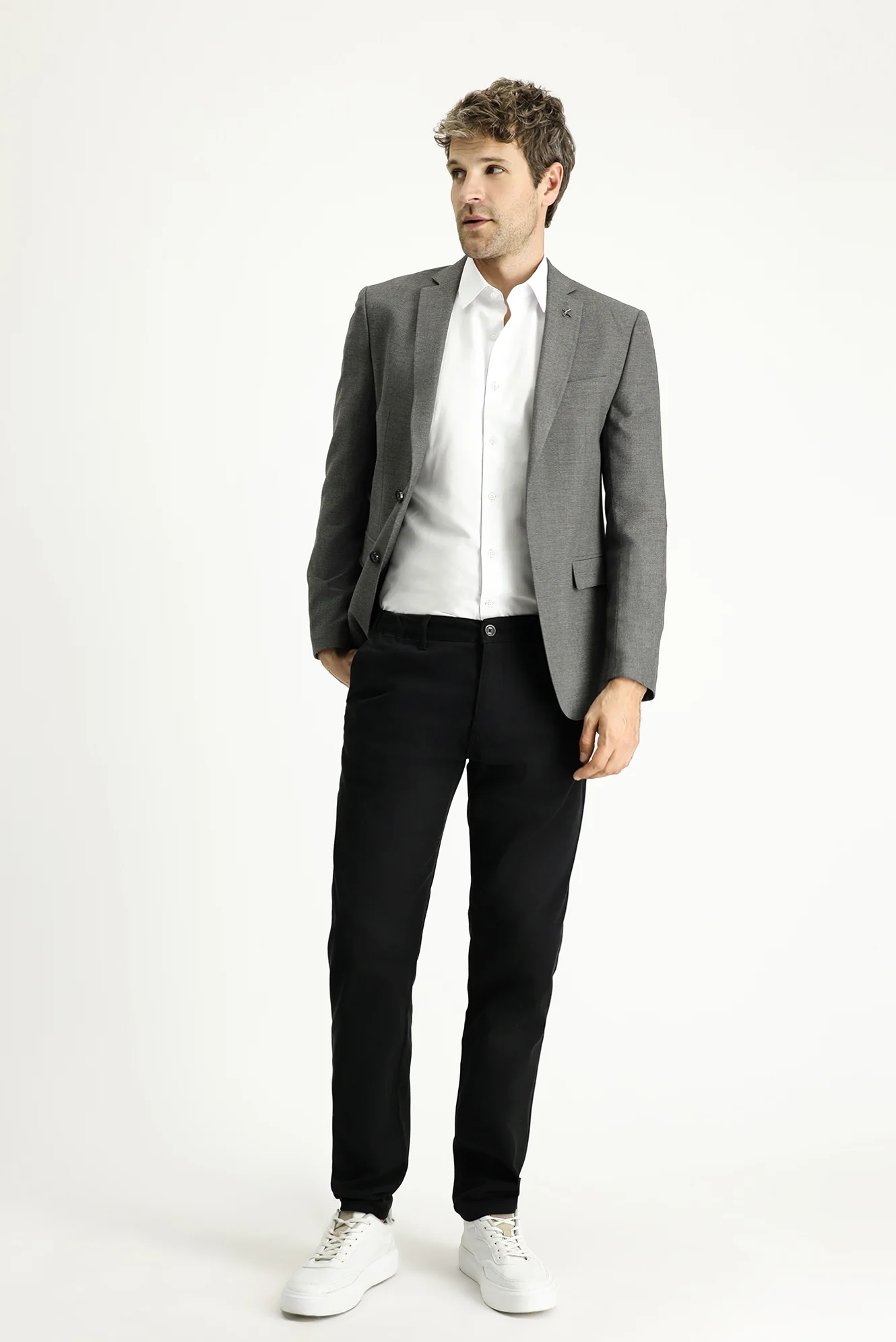 Koyu Füme 7 Drop Super Slim Fit Eksra Dar Kesim Desenli Blazer Ceket - Image 2