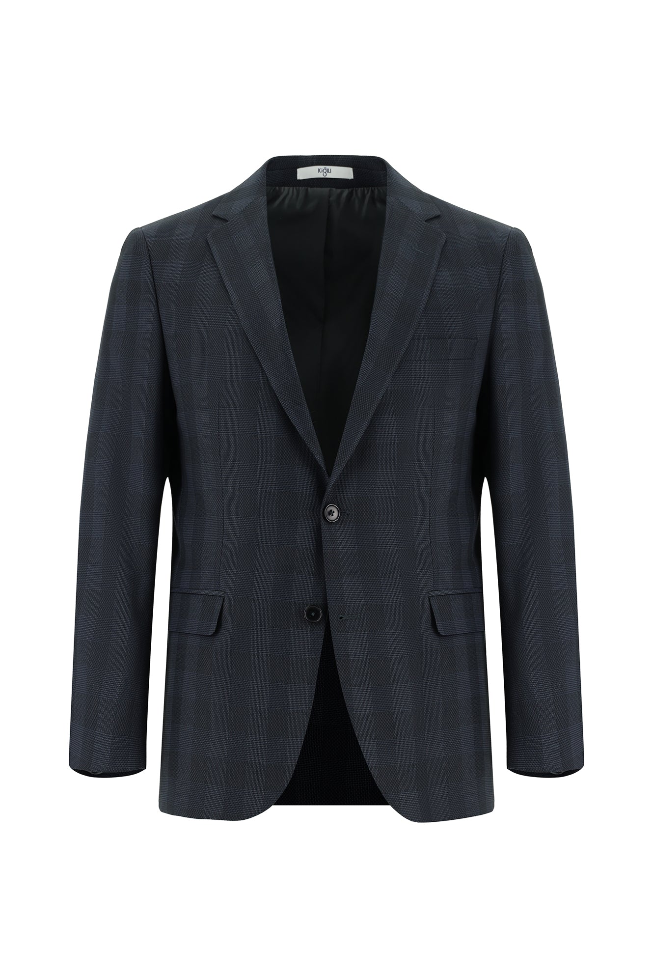 Koyu Füme 7 Drop Super Slim Fit Eksra Dar Kesim Kombinli Ekose Takım Elbise - Image 2