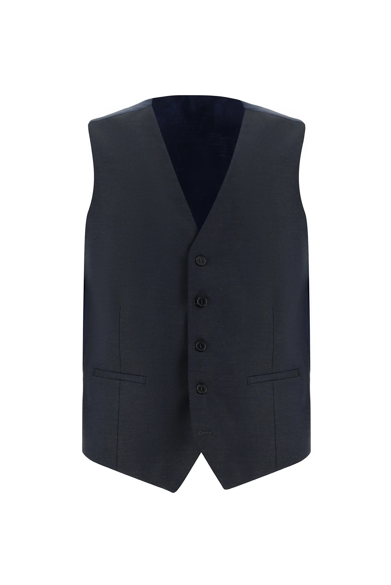 Koyu Füme 7 Drop Super Slim Fit Eksra Dar Kesim Kombinli Yelekli Takım Elbise - Image 4