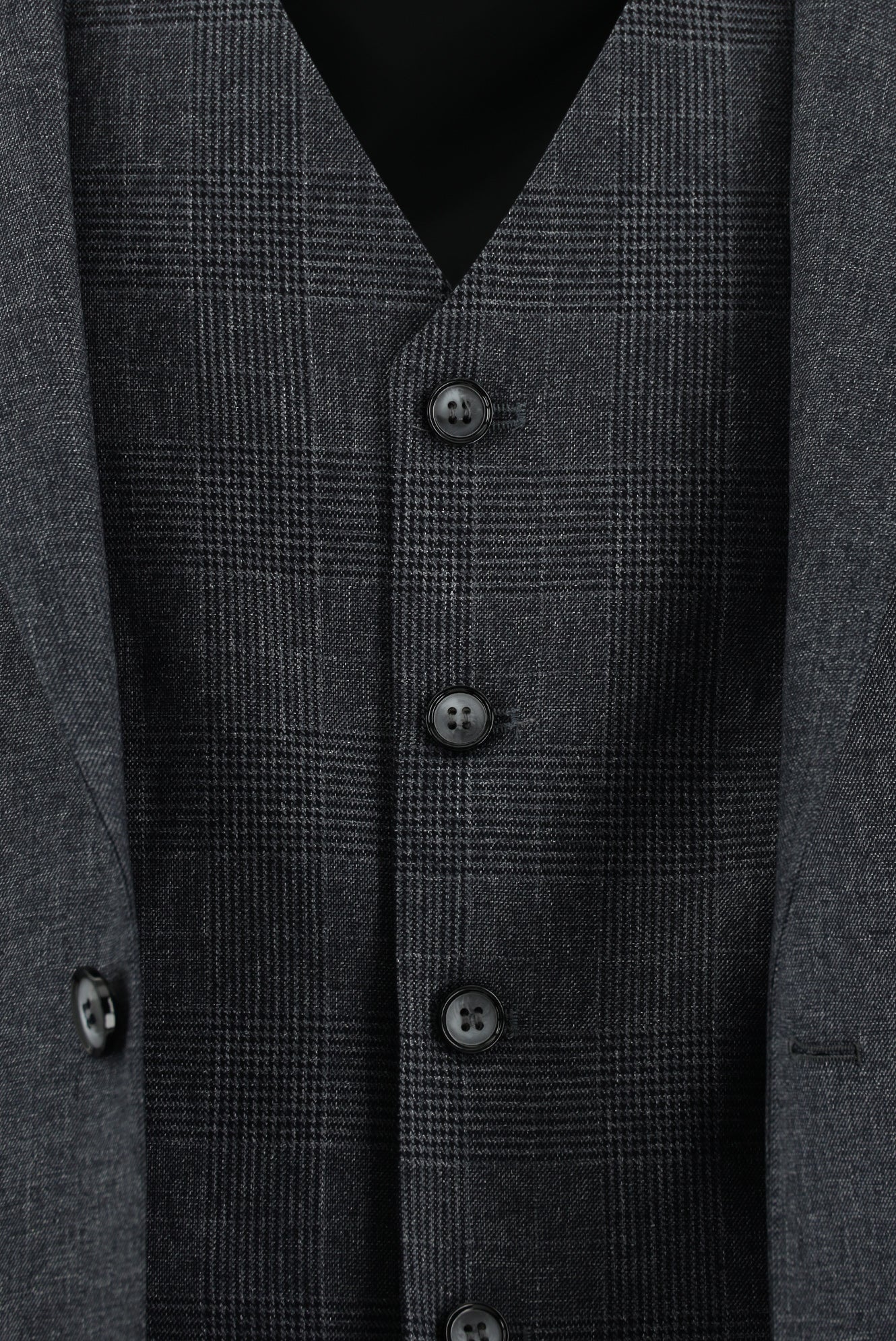 Koyu Füme 7 Drop Super Slim Fit Eksra Dar Kesim Yelekli Kombinli Takım Elbise - Image 6