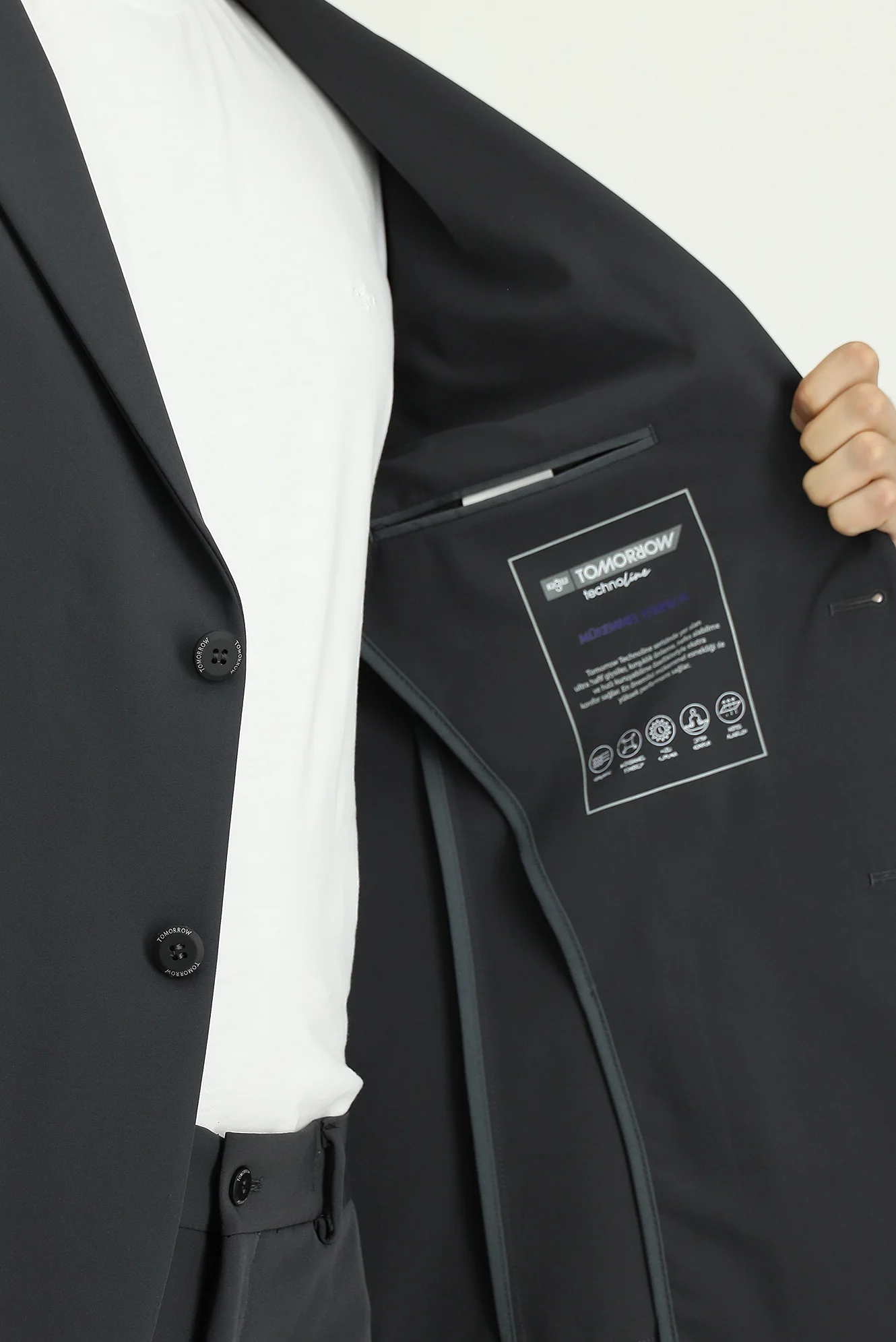 Koyu Füme Techno-Line 7 Drop Super Slim Fit Eksra Dar Kesim Takım Elbise - Image 7