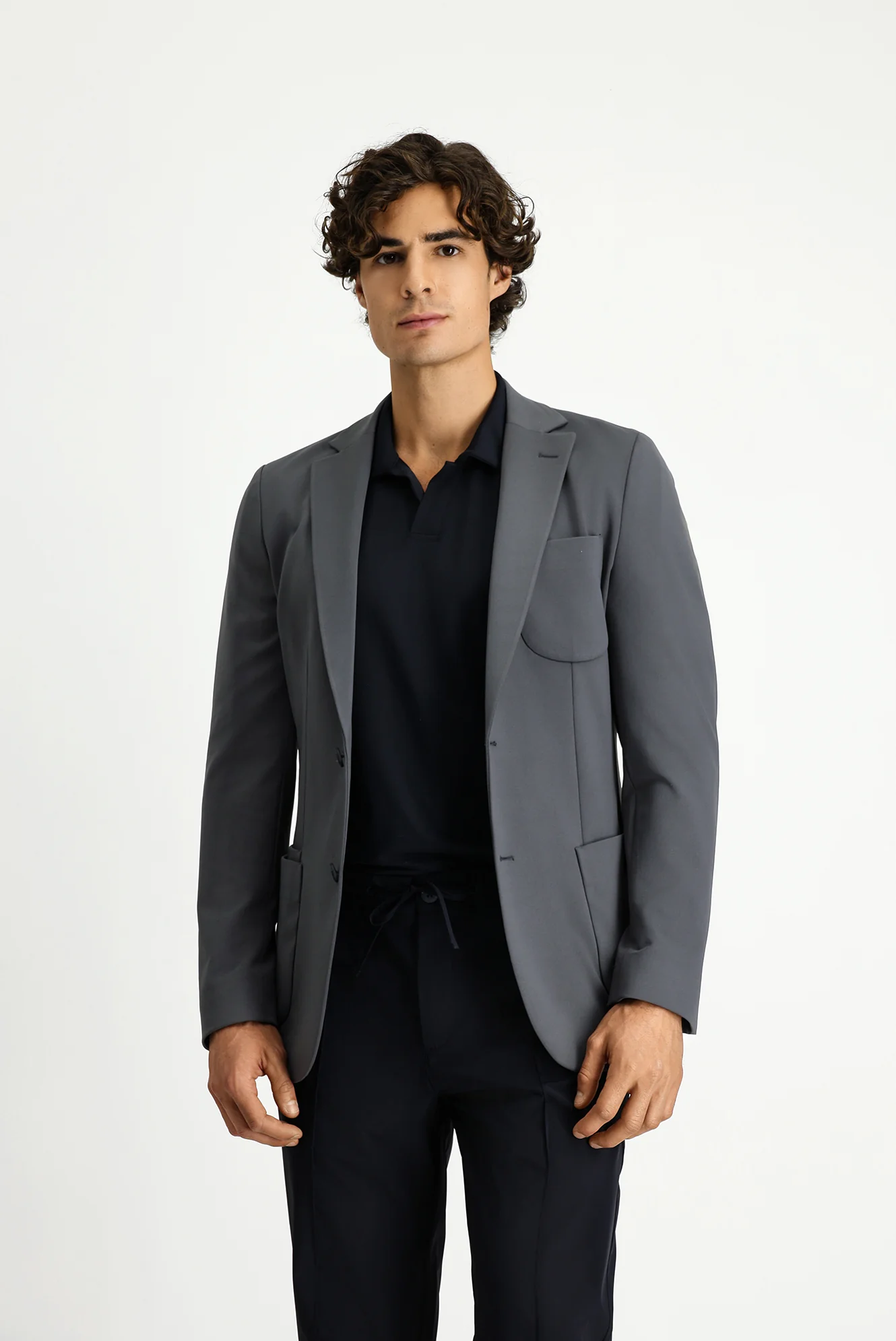 Koyu Füme Techno-Line 7 Drop Super Slim Fit Eksra Dar Kesim Likralı Ceket - Image 4