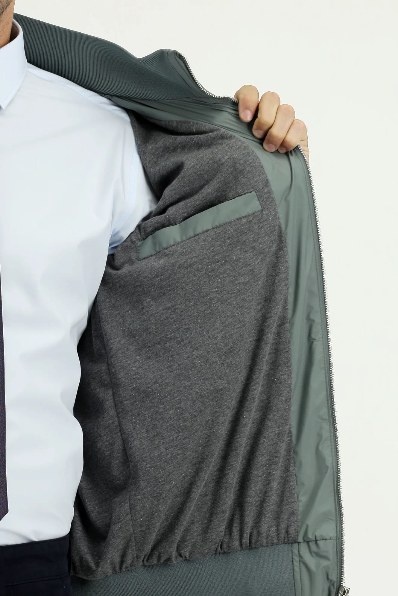 Koyu Haki Mevsimlik Spor Bomber Ceket Mont - Image 7