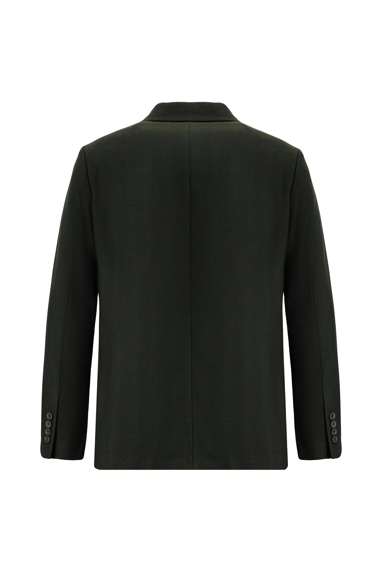 Koyu Haki 4 Drop Relaxed Fit Rahat Kesim Klasik Desenli Pamuklu Ceket - Image 2