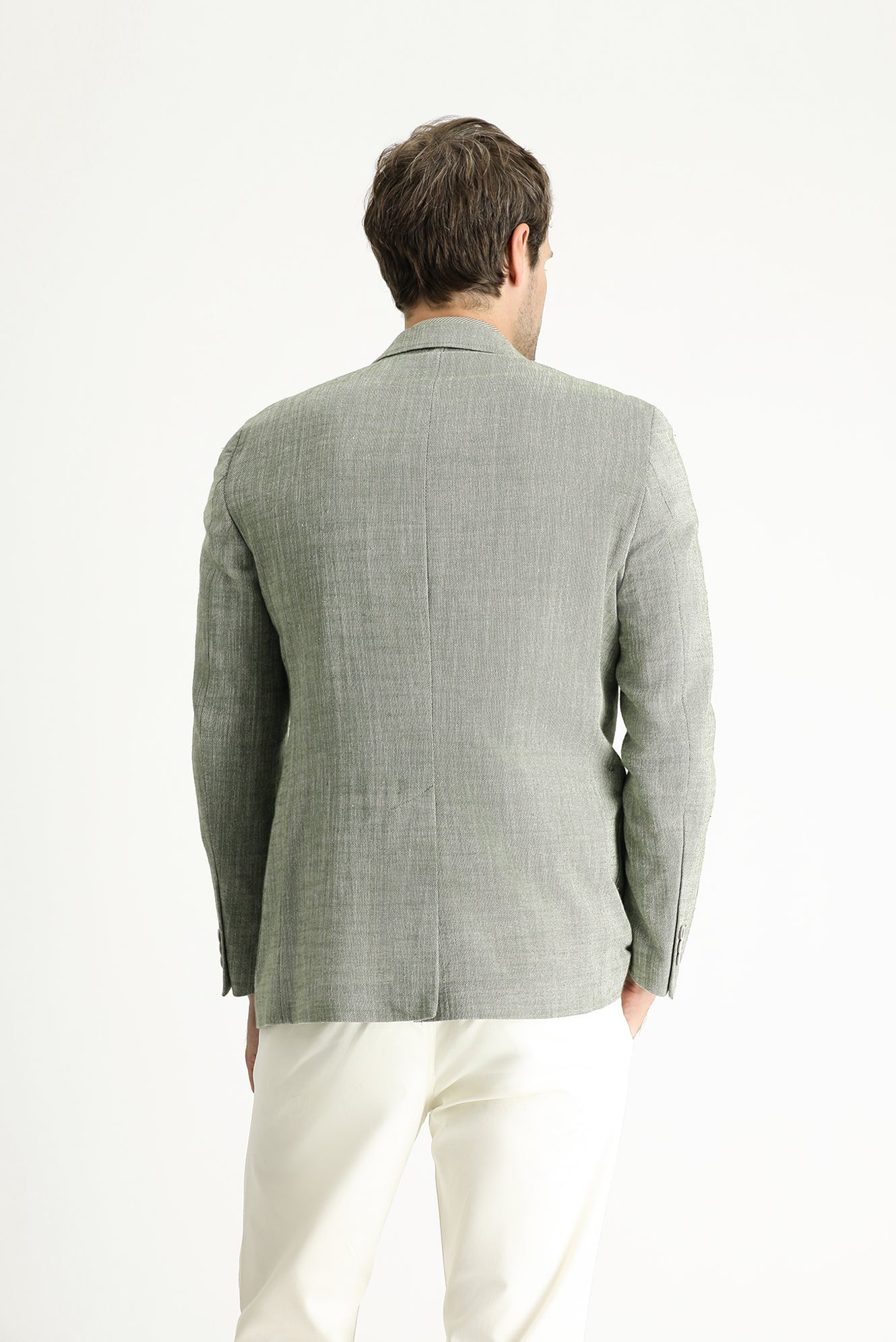 Koyu Haki 7 Drop Slim Fit Dar Kesim Desenli Spor Pamuk Ceket - Image 4