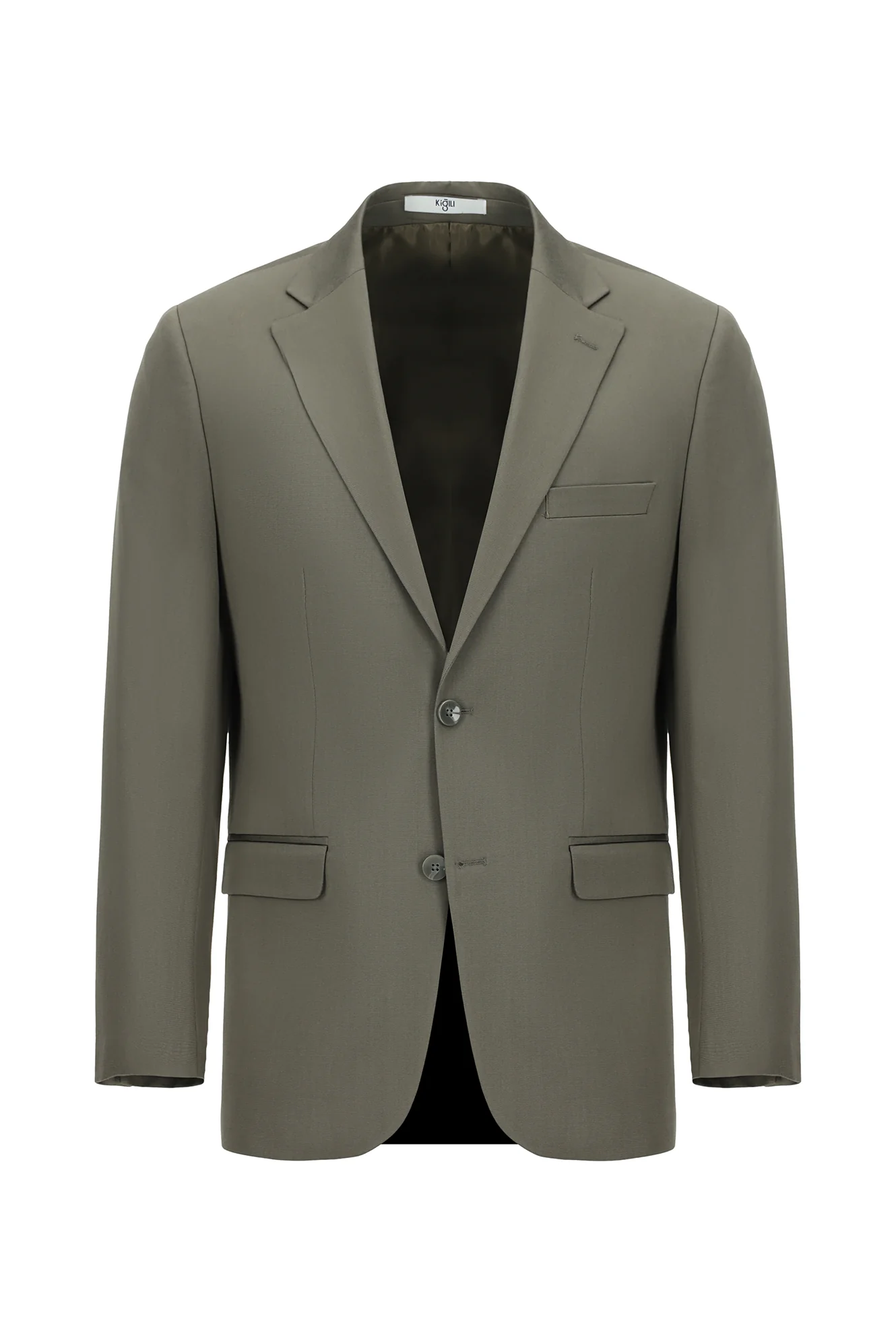 Koyu Haki 7 Drop Slim Fit Dar Kesim Pamuklu Lyocell Takım Elbise - Image 2