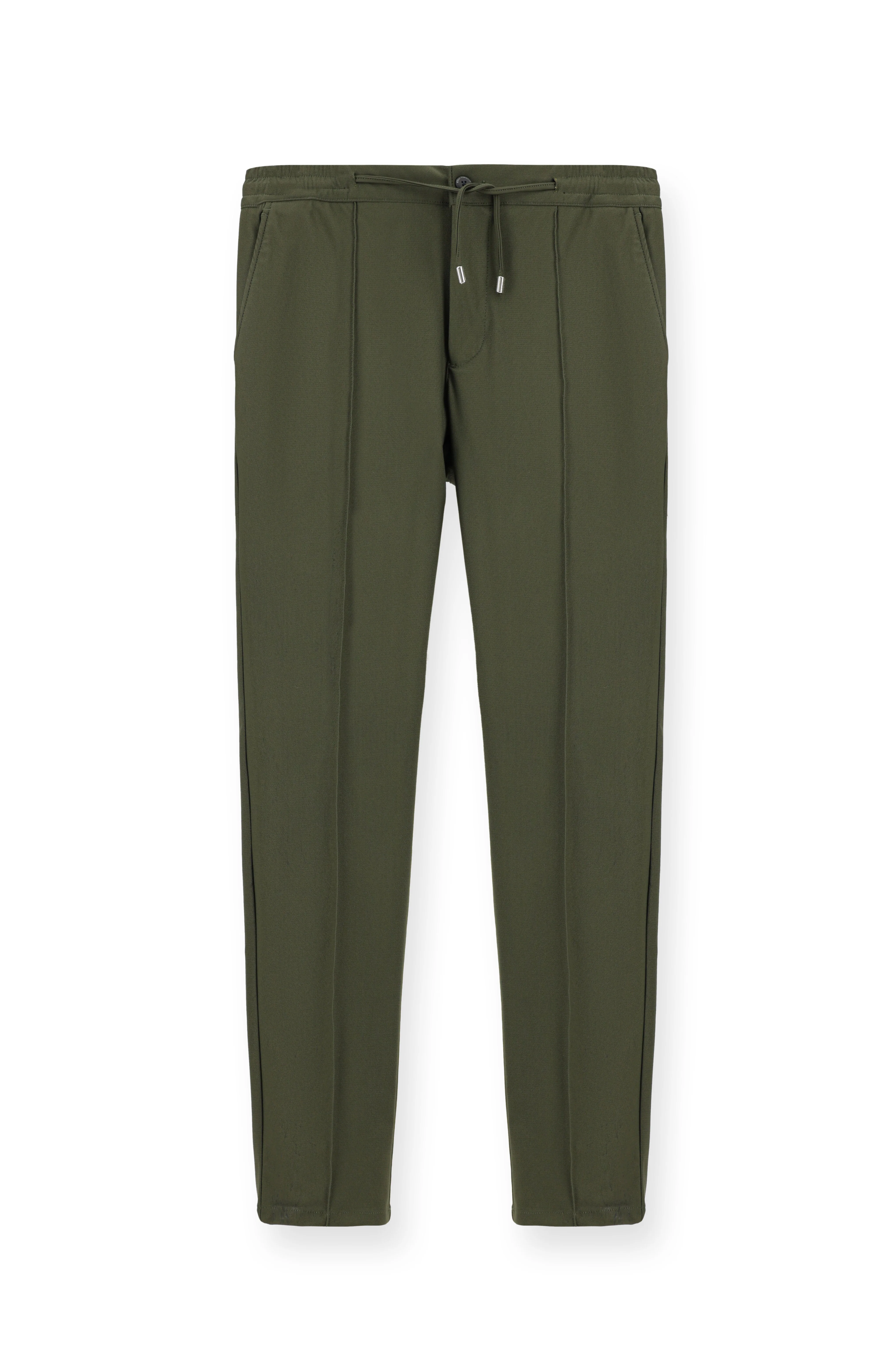 Koyu Haki Techno-Line 7 Drop Super Slim Fit Eksra Dar Kesim Likralı Beli Lastikli İpli Klasik Kumaş Pantolon - Image 7