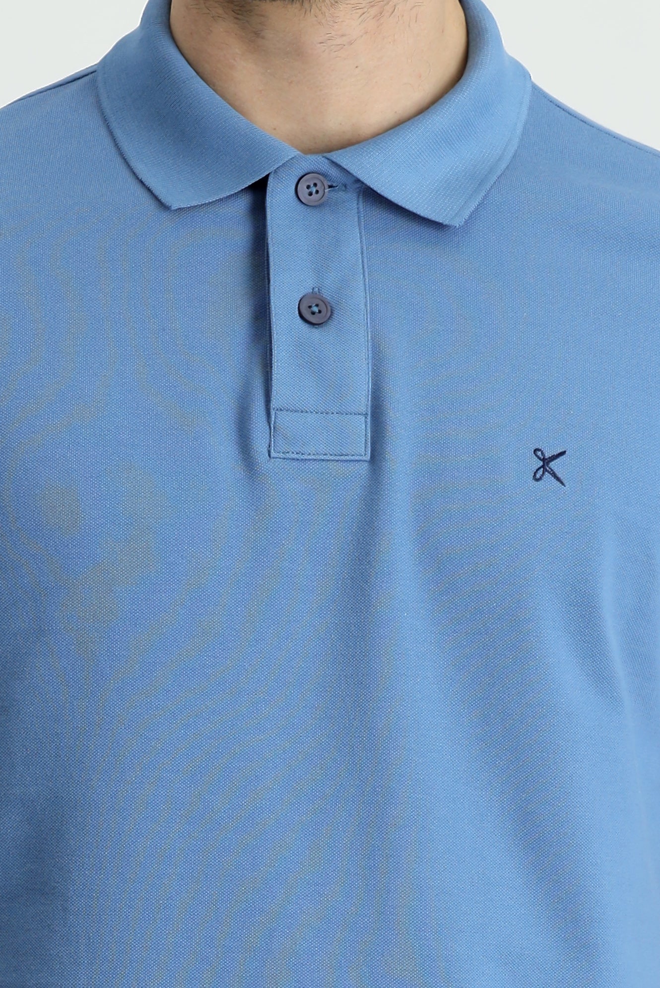 Koyu Havacı Polo Yaka Regular Fit Nakışlı Pamuk Tişört - Image 4