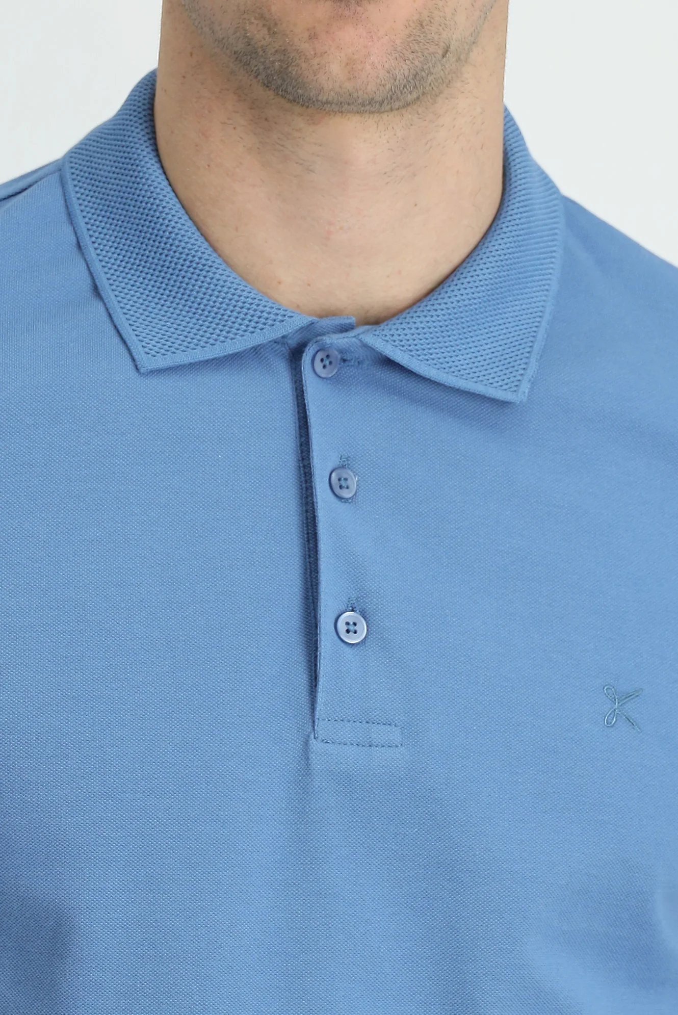 Koyu Havacı Polo Yaka Slim Fit Dar Kesim Nakışlı Pamuk Tişört - Image 4