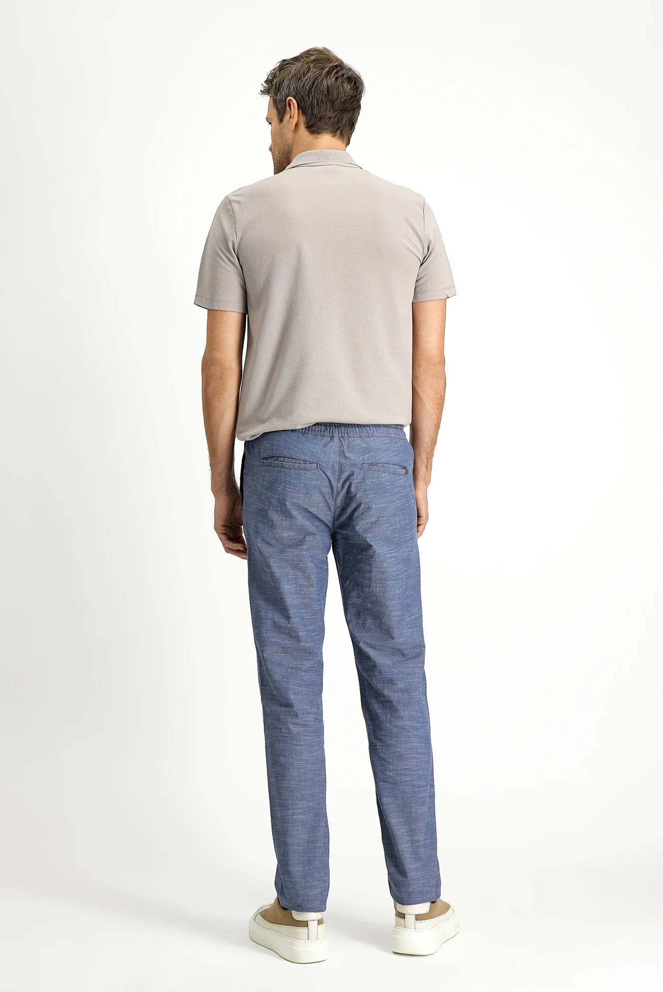 Koyu Havacı Relaxed Fit Rahat Kesim Beli Lastikli İpli Desenli Likralı Jogger Pantolon - Image 4