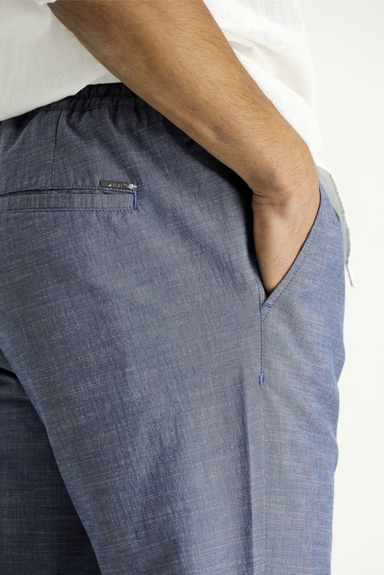 Koyu Havacı Slim Fit Dar Kesim Beli Lastikli İpli Desenli Likralı Jogger Pantolon - Image 6
