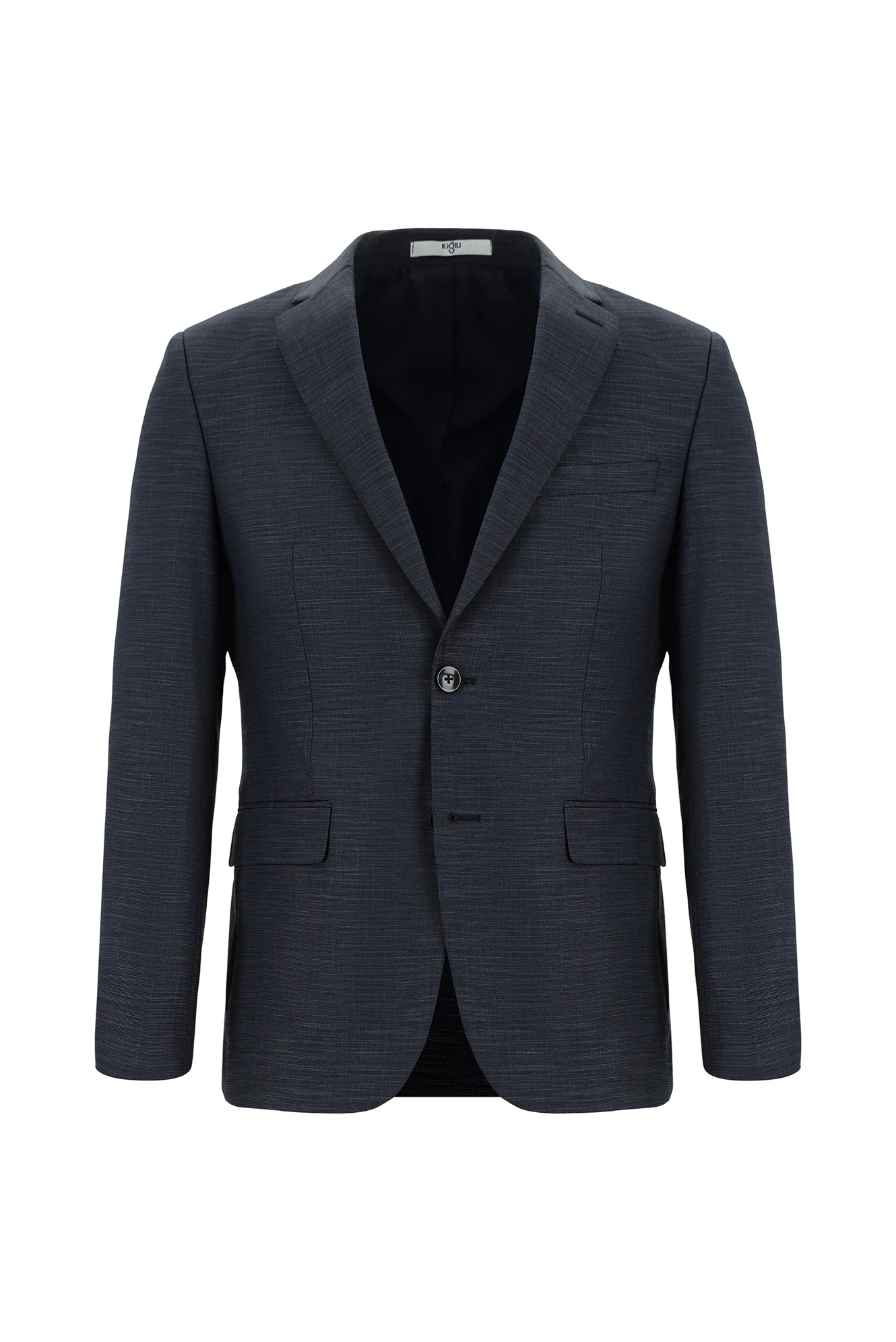Koyu İndigo 6 Drop Regular Fit Standart Kesim Desenli Takım Elbise - Image 2